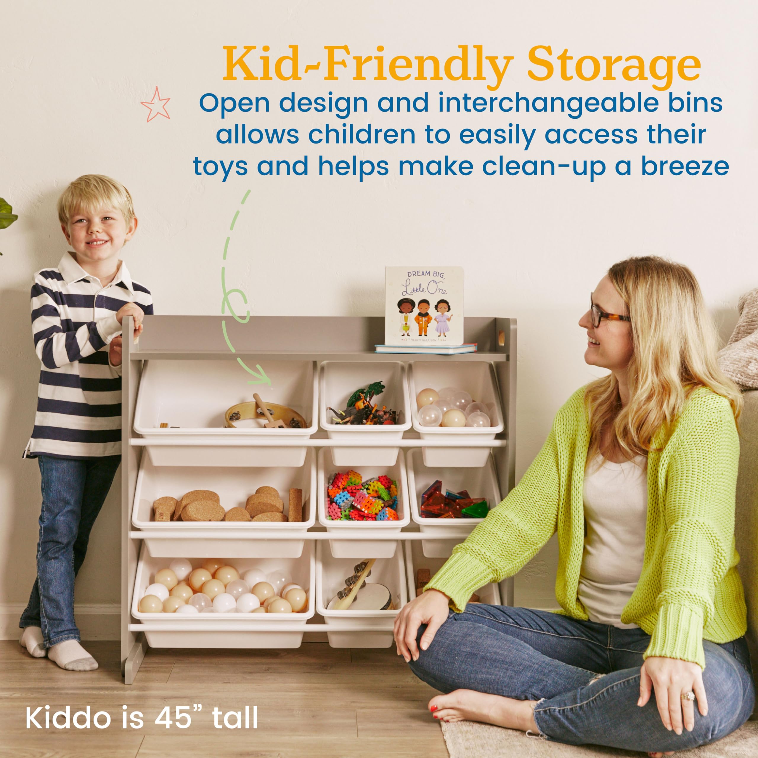 3-Tier Toy Storage Organizer with 9 Bins