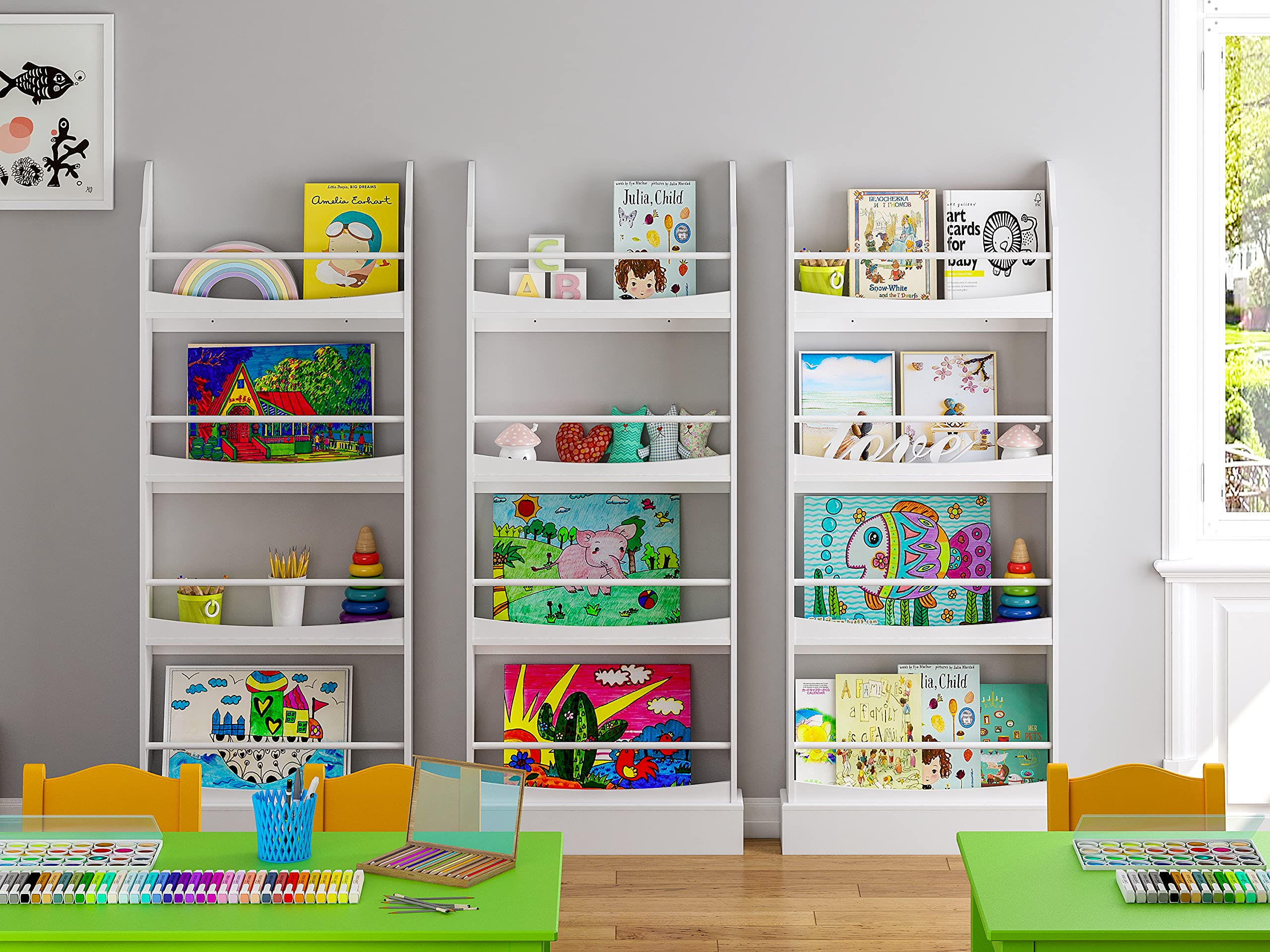 Kids Bookshelf,4 Tiers Children's Bookcases and Storage