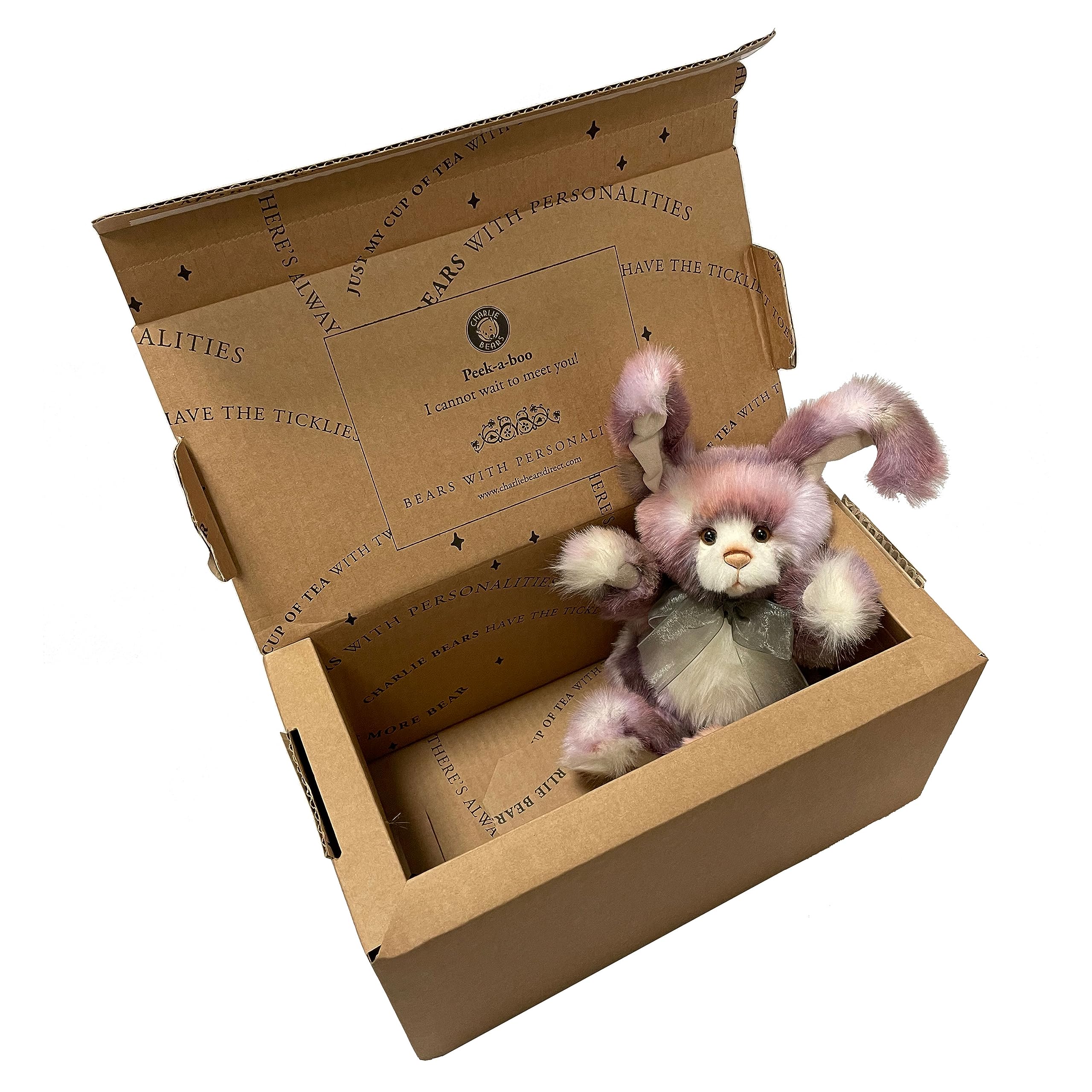 Rumbles | Plush Teddy Bear, Secret Collection, Handmade, Fully Jointed, Organza Bow