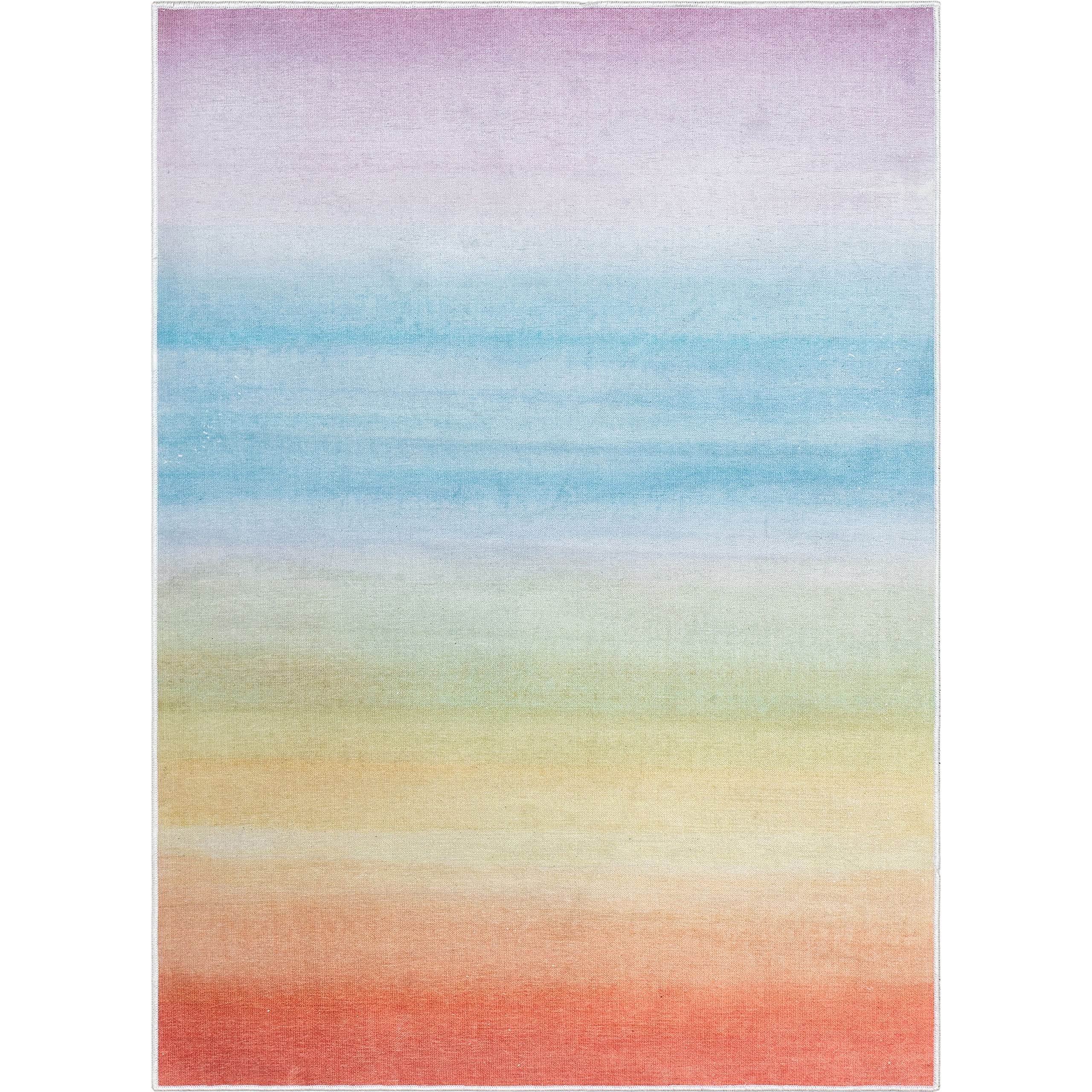 Kids Rugs Sunrise 5' x 7' Multi Color Modern Printed Machine Washable Area Rug