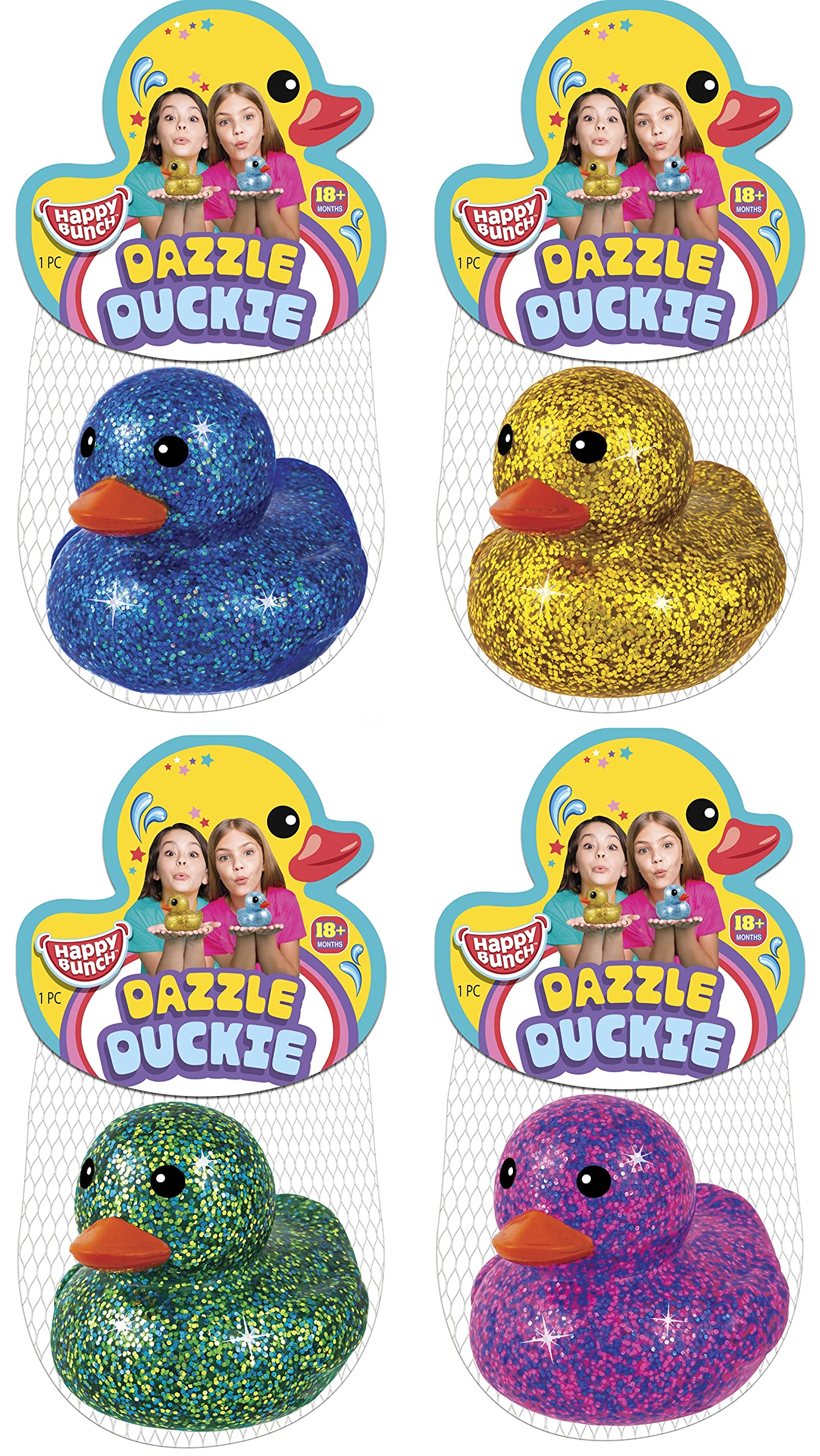 Rubber Ducks (144 Units Assorted Color) Water Bath Toys for Kids