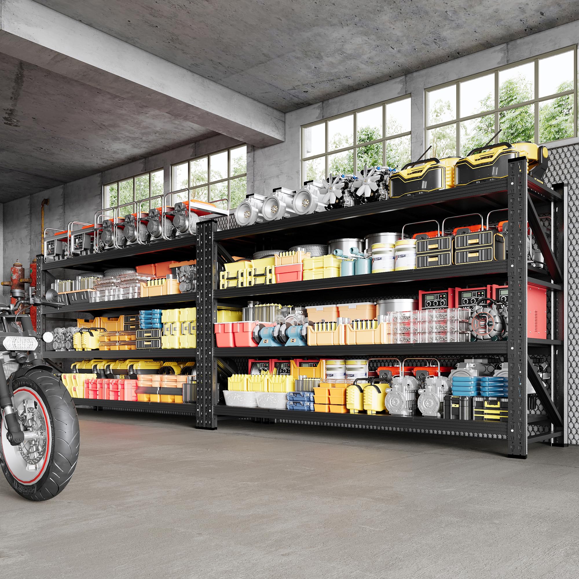 5000LBS Storage Shelves, 71" W Heavy Duty Garage Shelving Unit