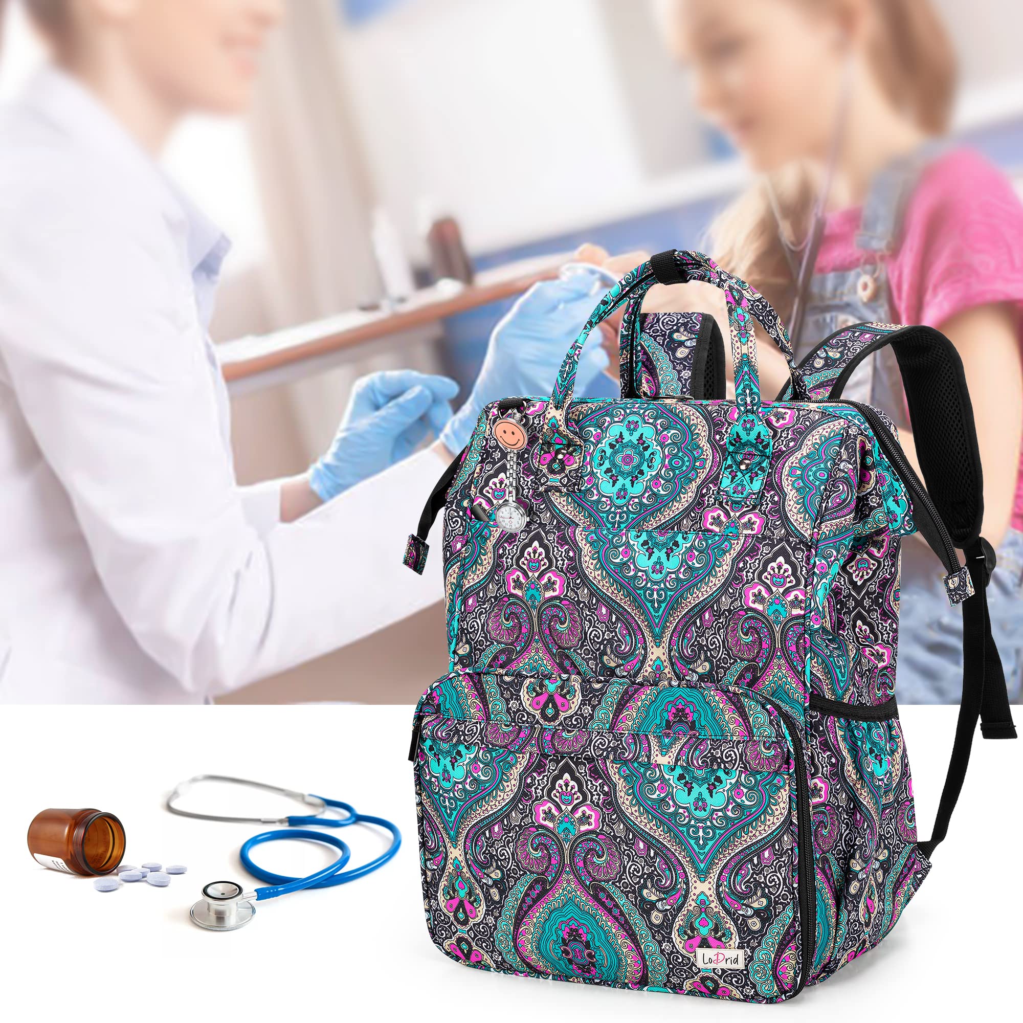 Nurse Bag, Heavy Duty Nurse Work Backpack for Men & Women