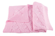 Girls Luxury 100% Cashmere Baby Blanket - 'Baby Pink' - hand made in Scotland