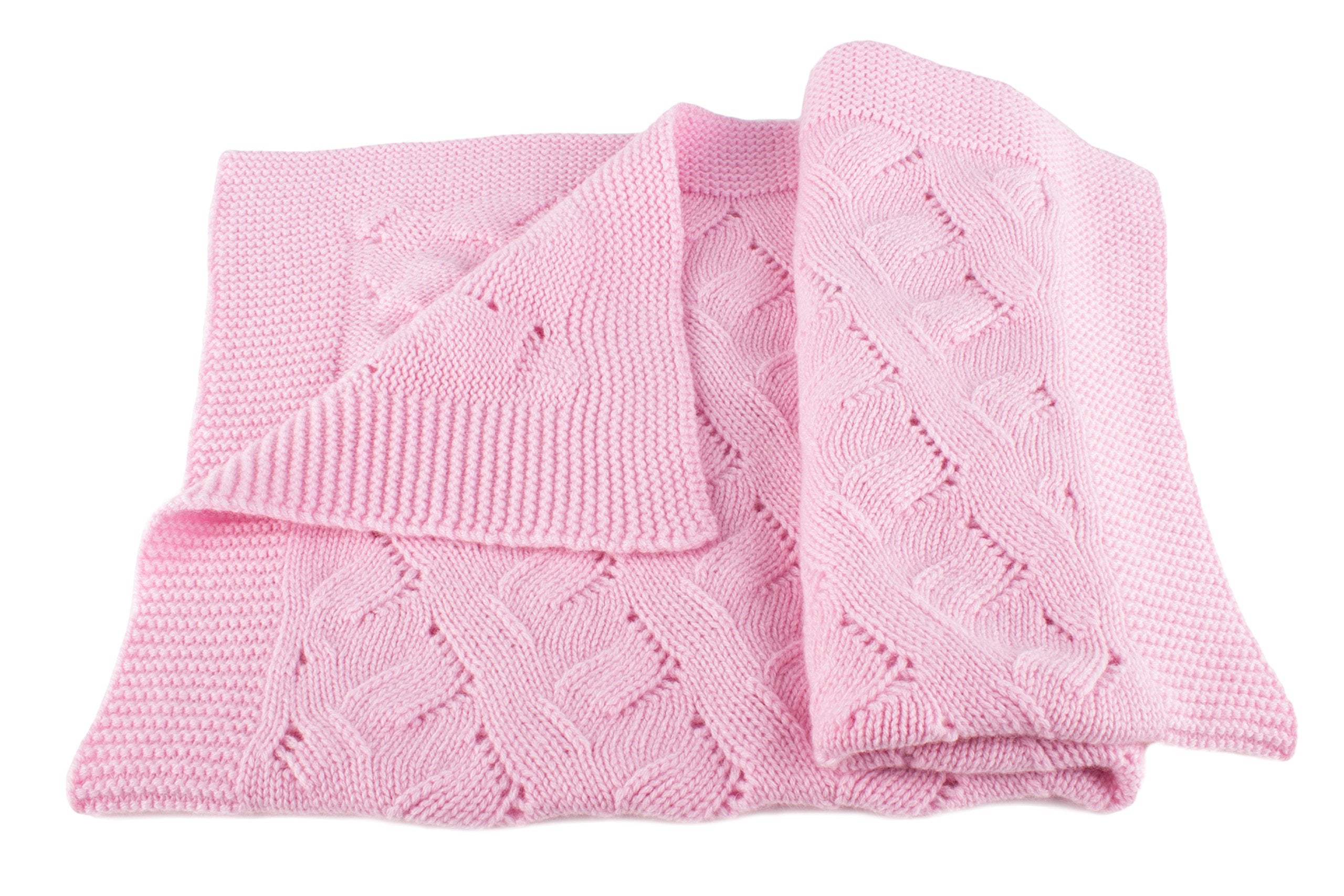 Girls Luxury 100% Cashmere Baby Blanket - 'Baby Pink' - hand made in Scotland
