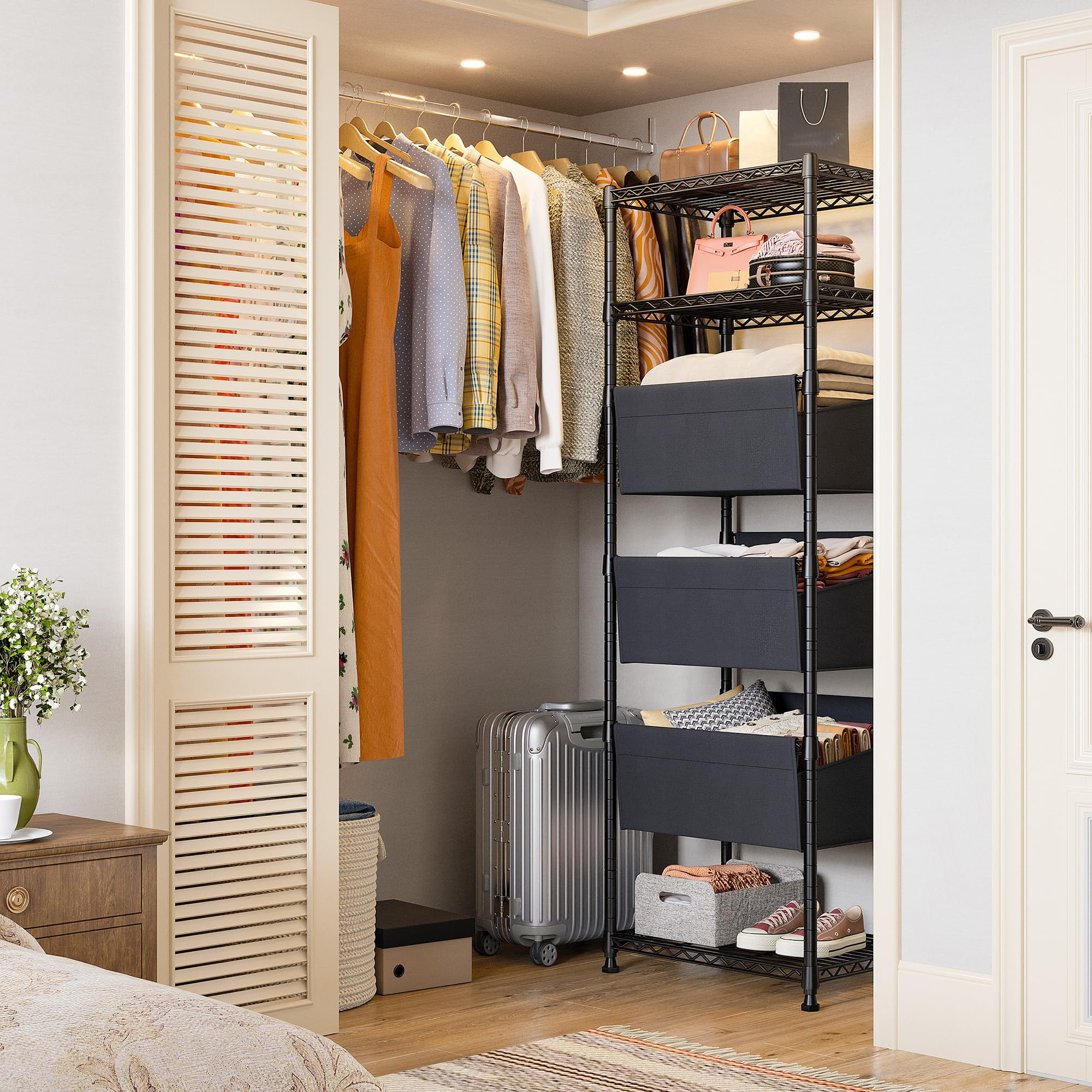 6-Tier Wire Storage Shelving Unit 72 Inch Adjustable Metal Rack