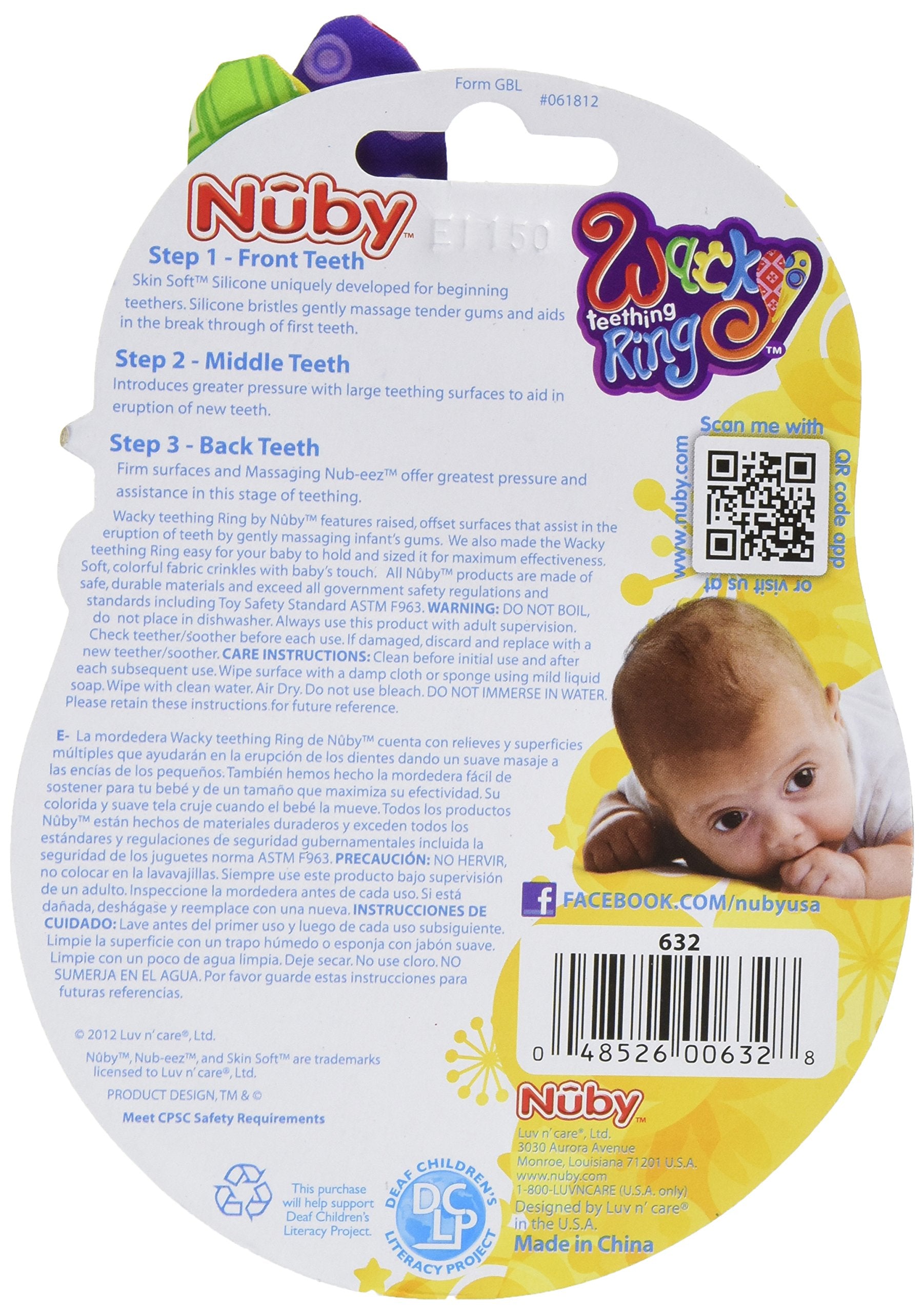 Wacky Teething Ring, Multicolor (Pack of 16)