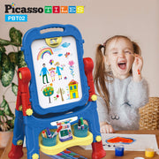 PicassoTiles Kids Art Easel AllinOne Drawing Board Chalkboard Whiteboard with Art Supplies STEM Educational Gift for Toddlers Boys Girls Age 3 to 8 Years Old Creative Learning Tool for Kids PBT02