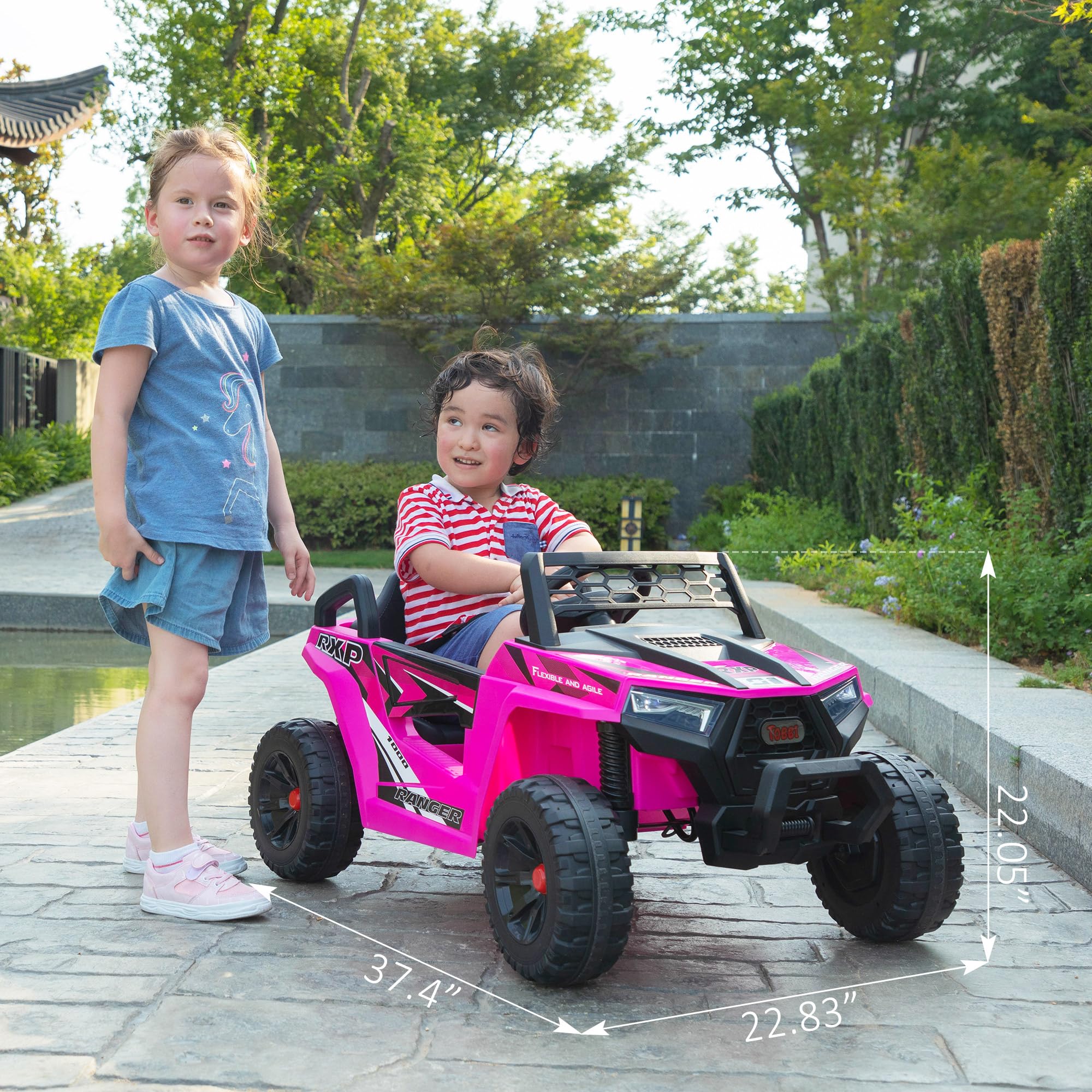 12V Kids Ride on Car, Electric Off-Road UTV Truck with Diverse Functions