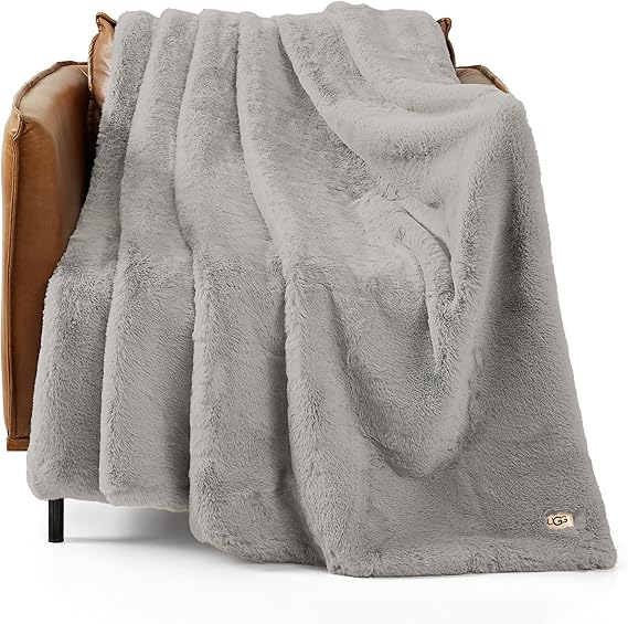 Euphoria Plush Faux Fur Throw Blanket Medium Weight Reversible Luxury Soft