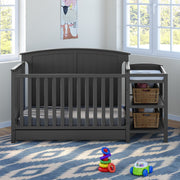 5-in-1 Convertible Crib with Changing Table and Drawer