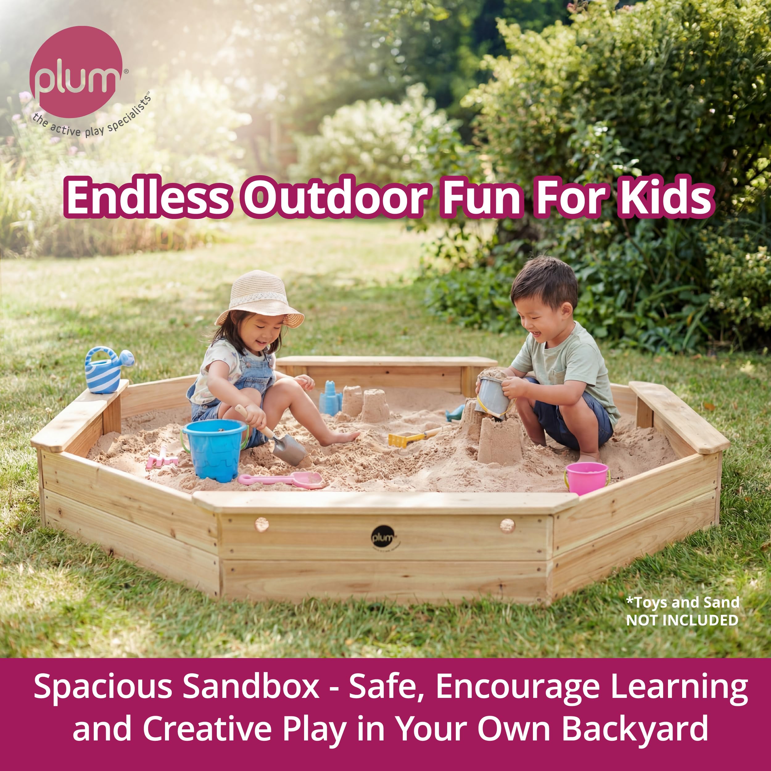 Wooden Octagon Sandbox with Cover