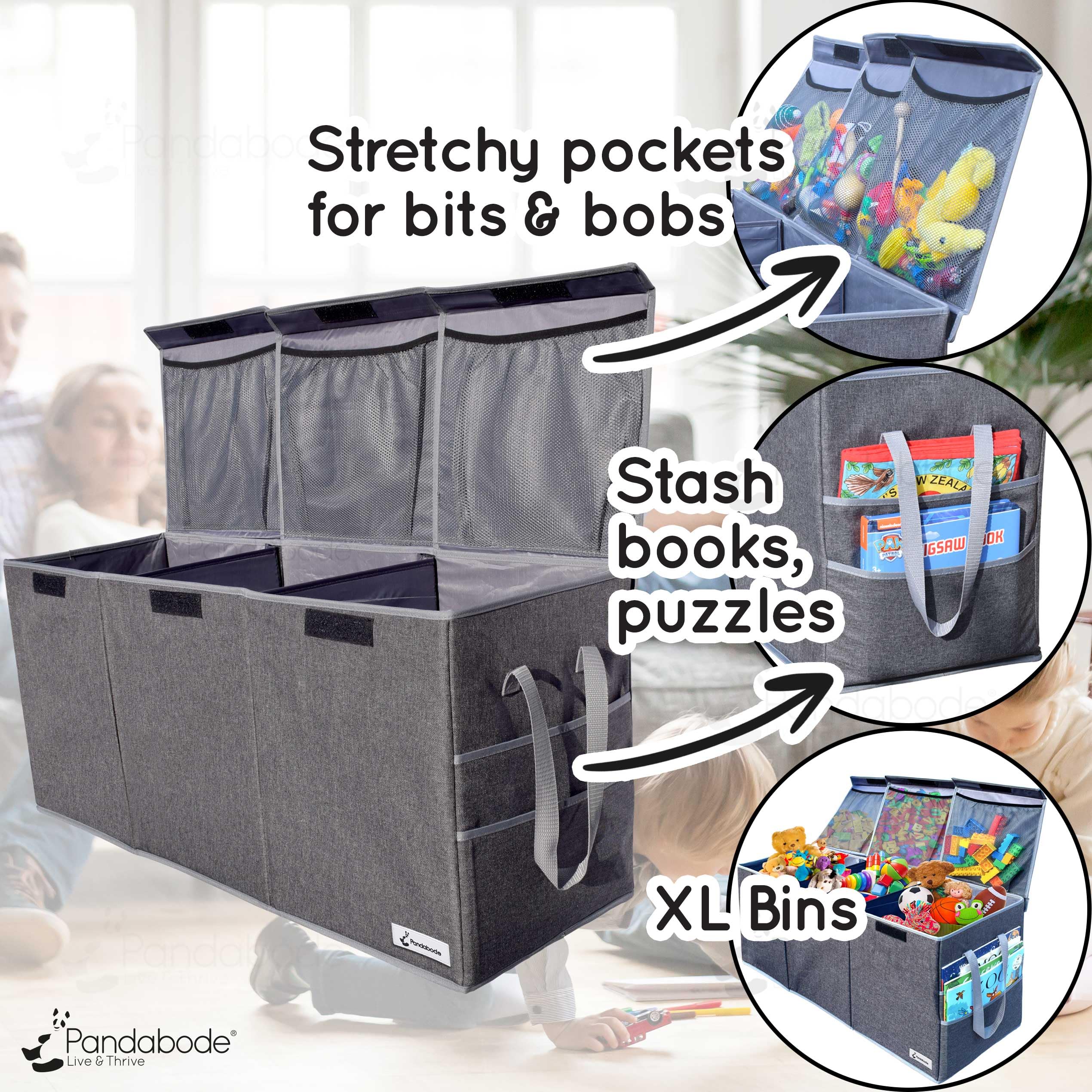 Extra Large Collapsible Toy Storage Chest with Pockets