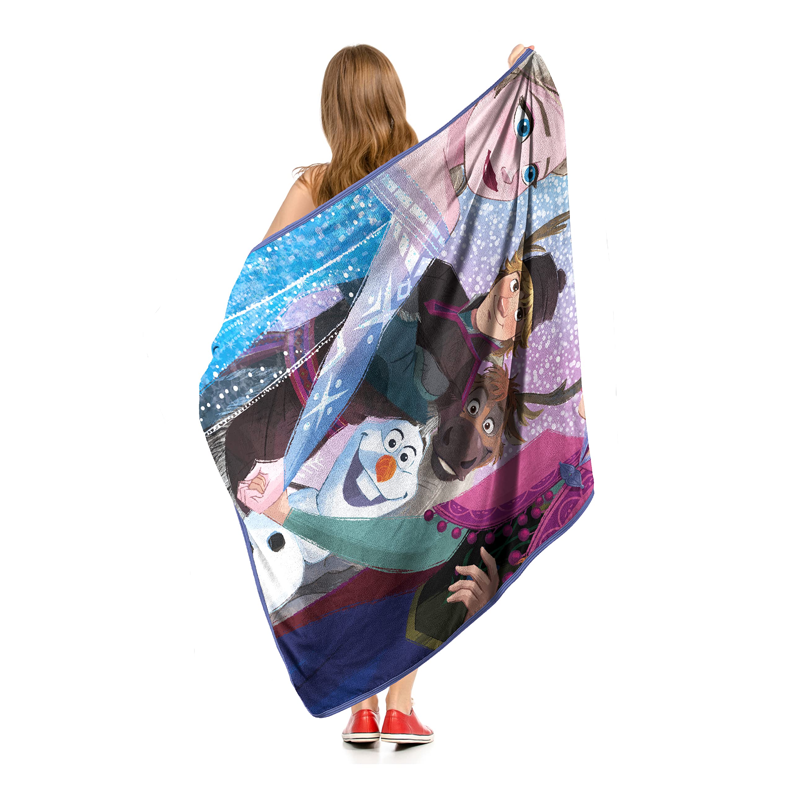 Frozen Micro Raschel Throw Blanket, 46" x 60", New Family