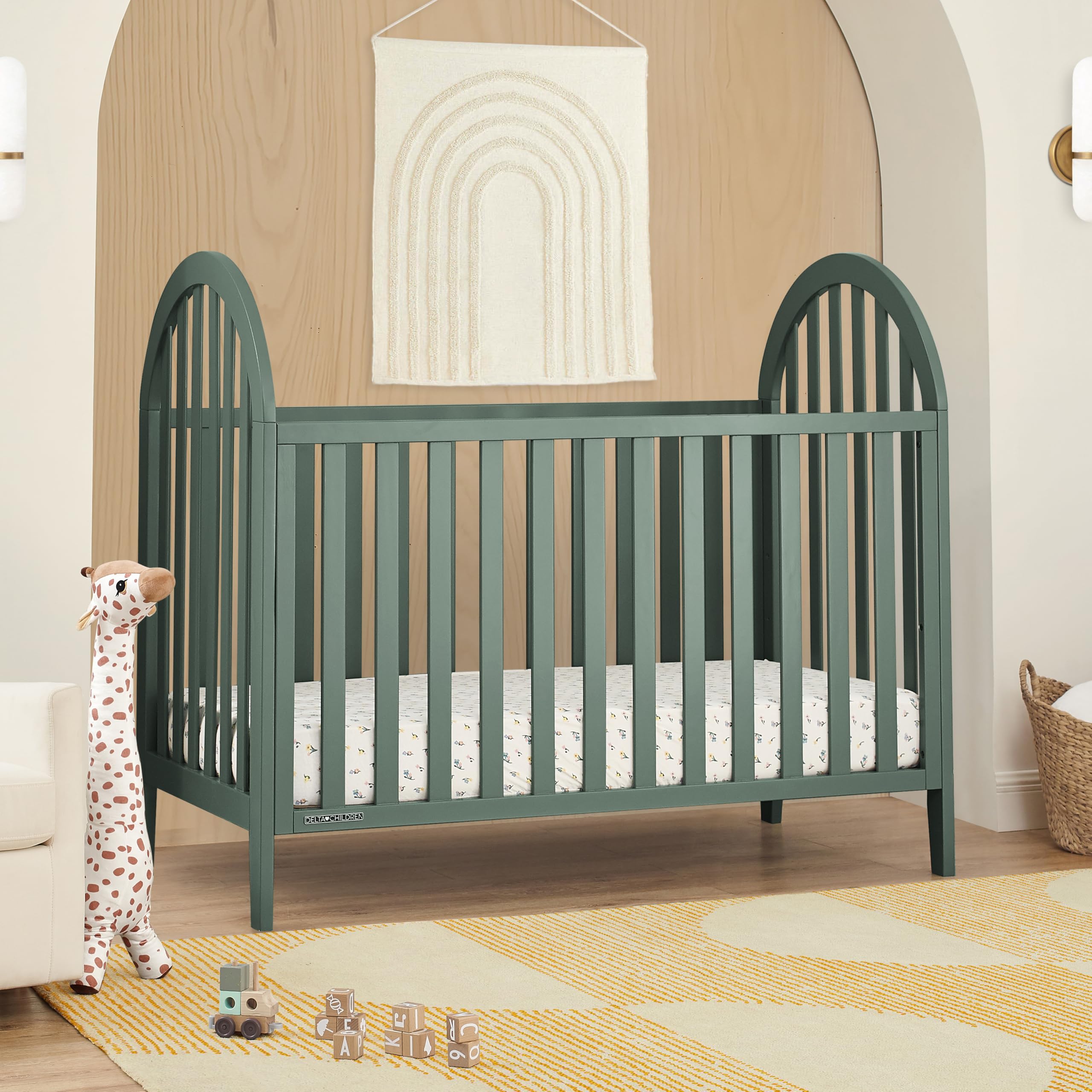 4-in-1 Convertible Crib with Adjustable Mattress Height