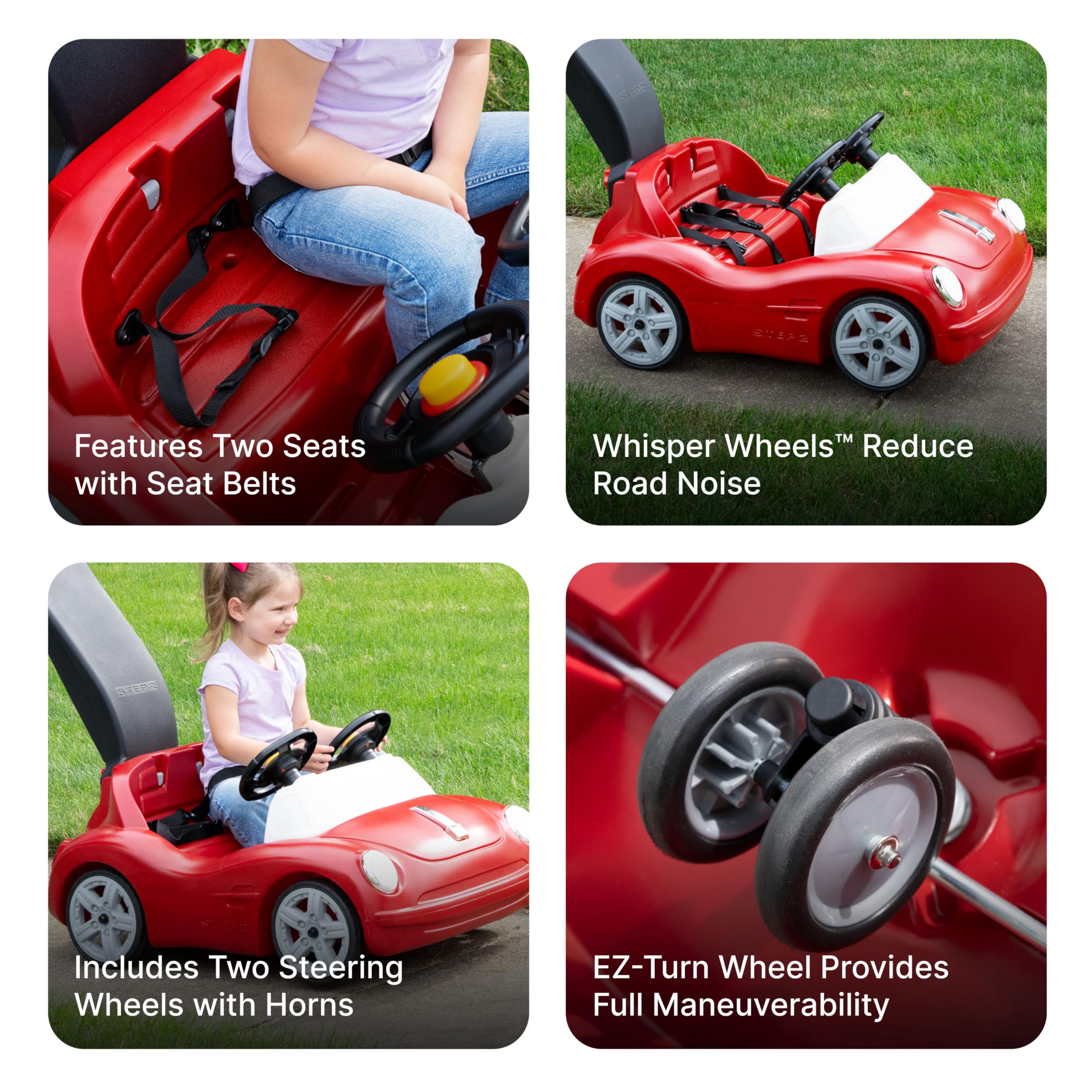 Side-by-Side Push Around Roadster for Toddlers