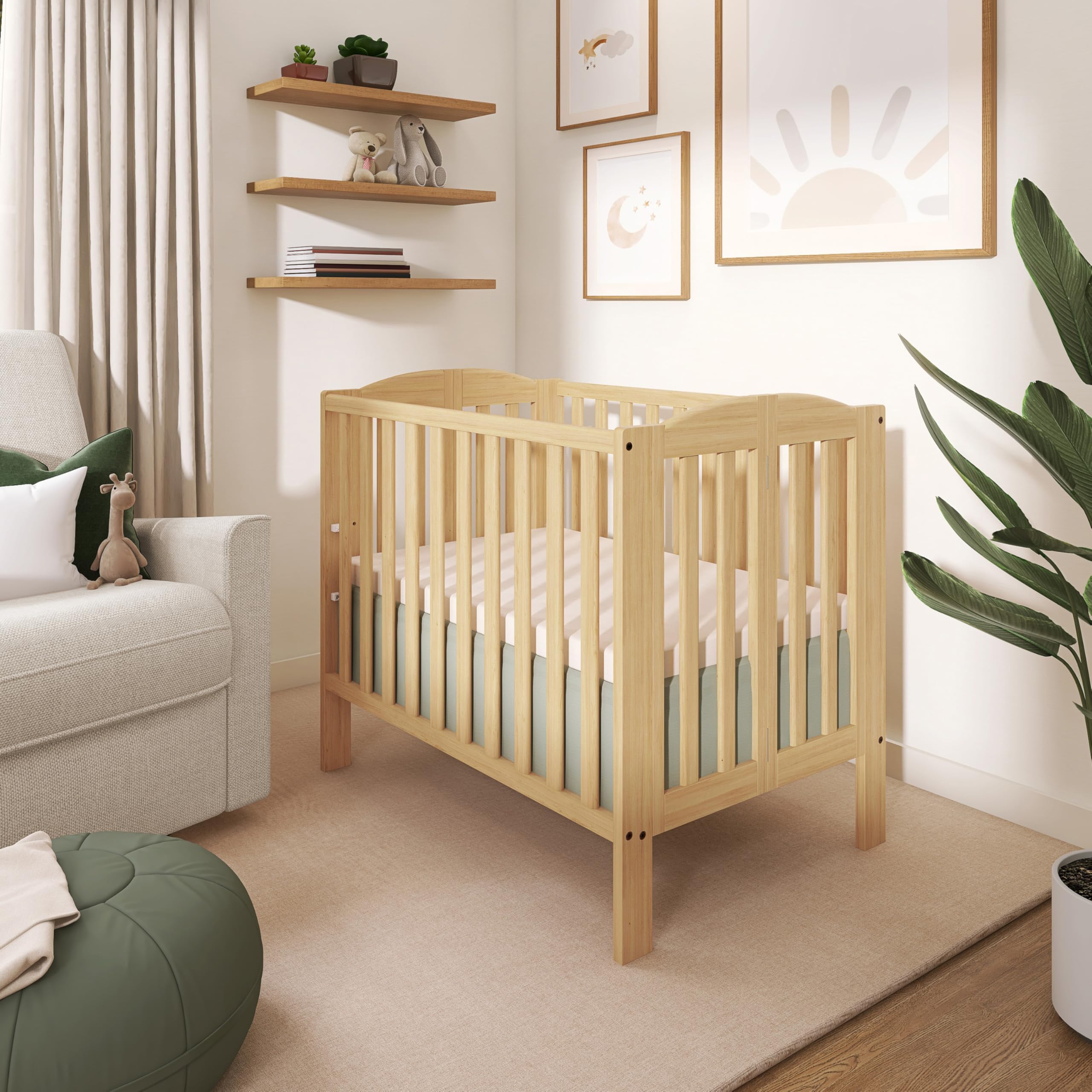 3-in-1 Folding Portable Crib with Wheels