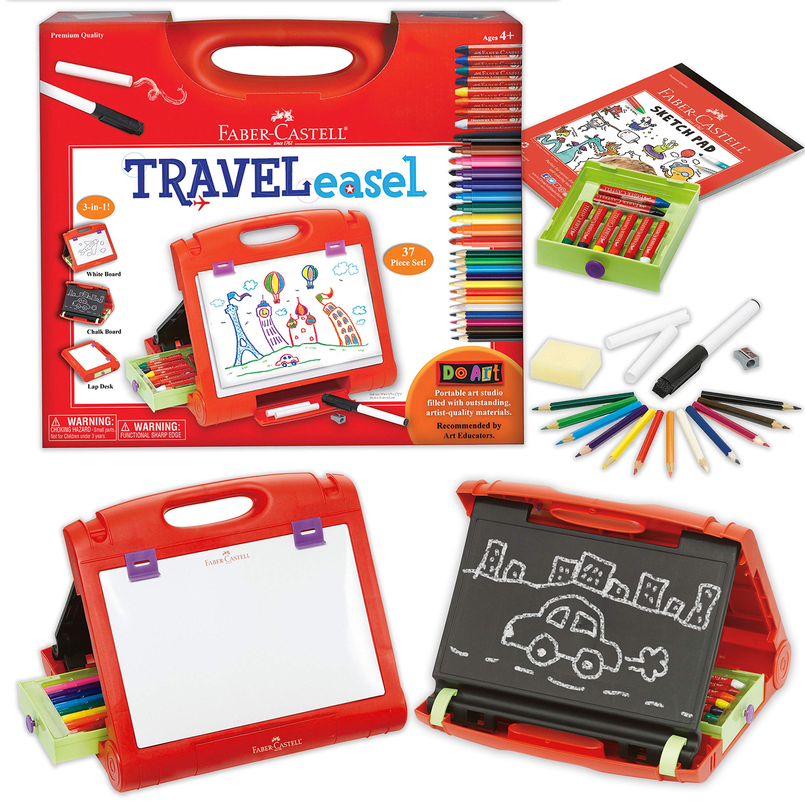 Travel Art Easel for Kids 3-in-1 Portable Drawing Set