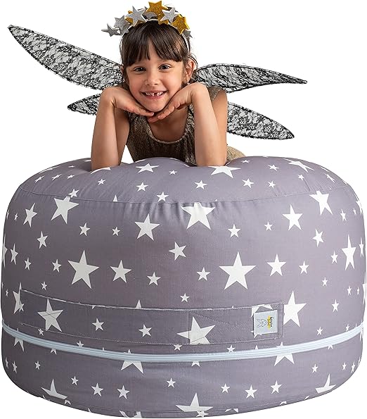 Sizes in 1 Stuffed Animal Storage Bean Bag Chair Cover for Kids