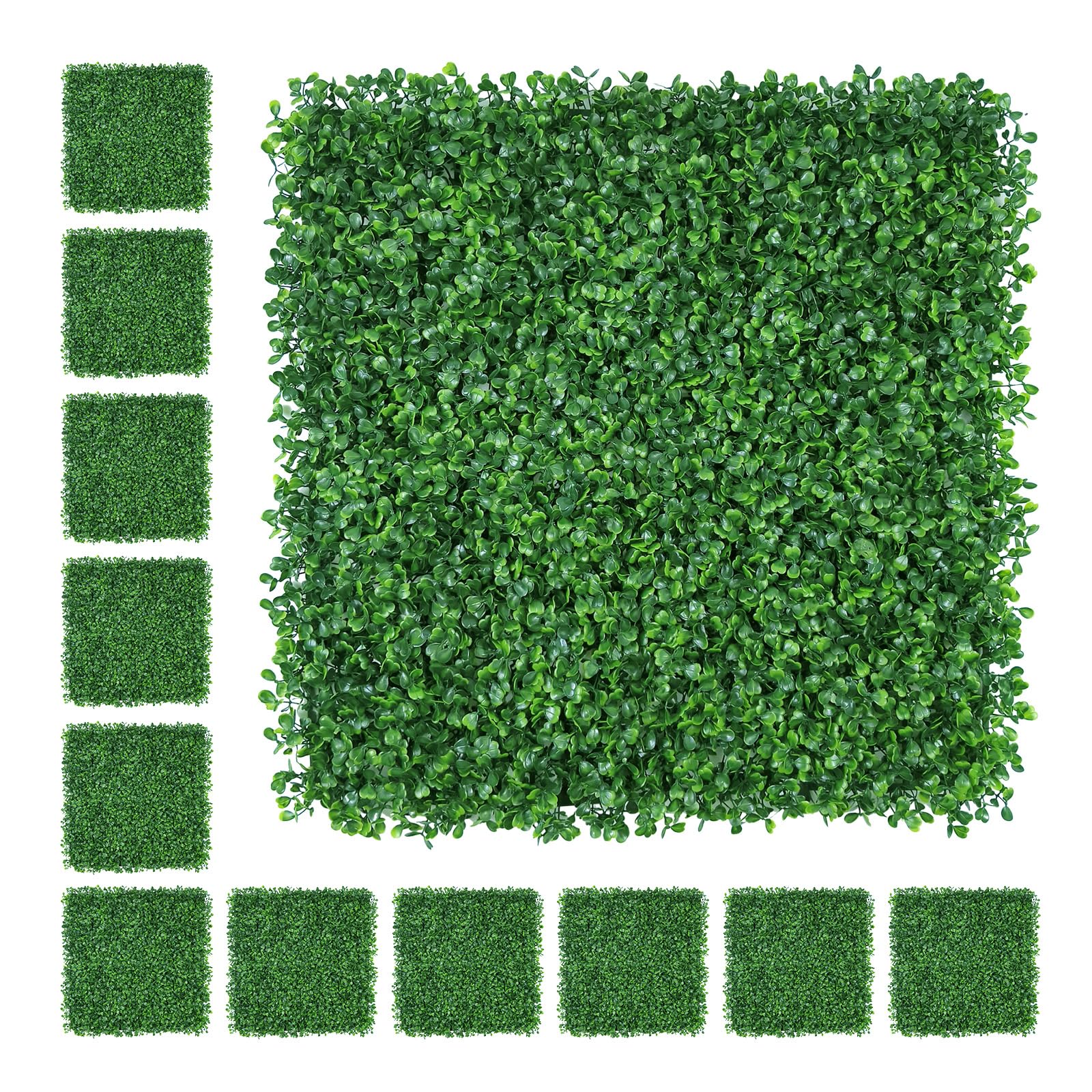 Artificial Boxwood Panels - 20x20 Inch Realistic Lush Green Wall Decor