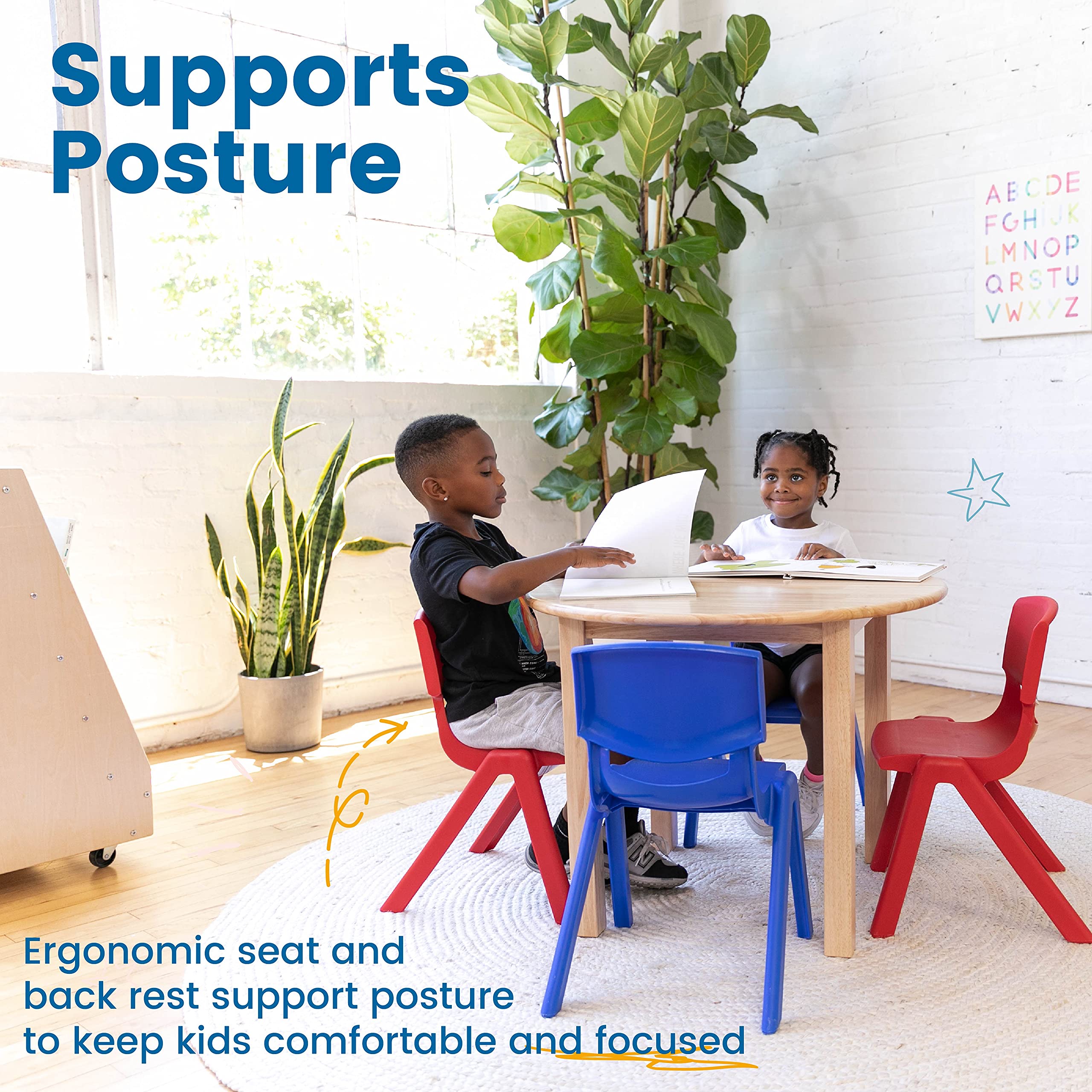 12-Inch Stackable School Chairs Red 10-Pack