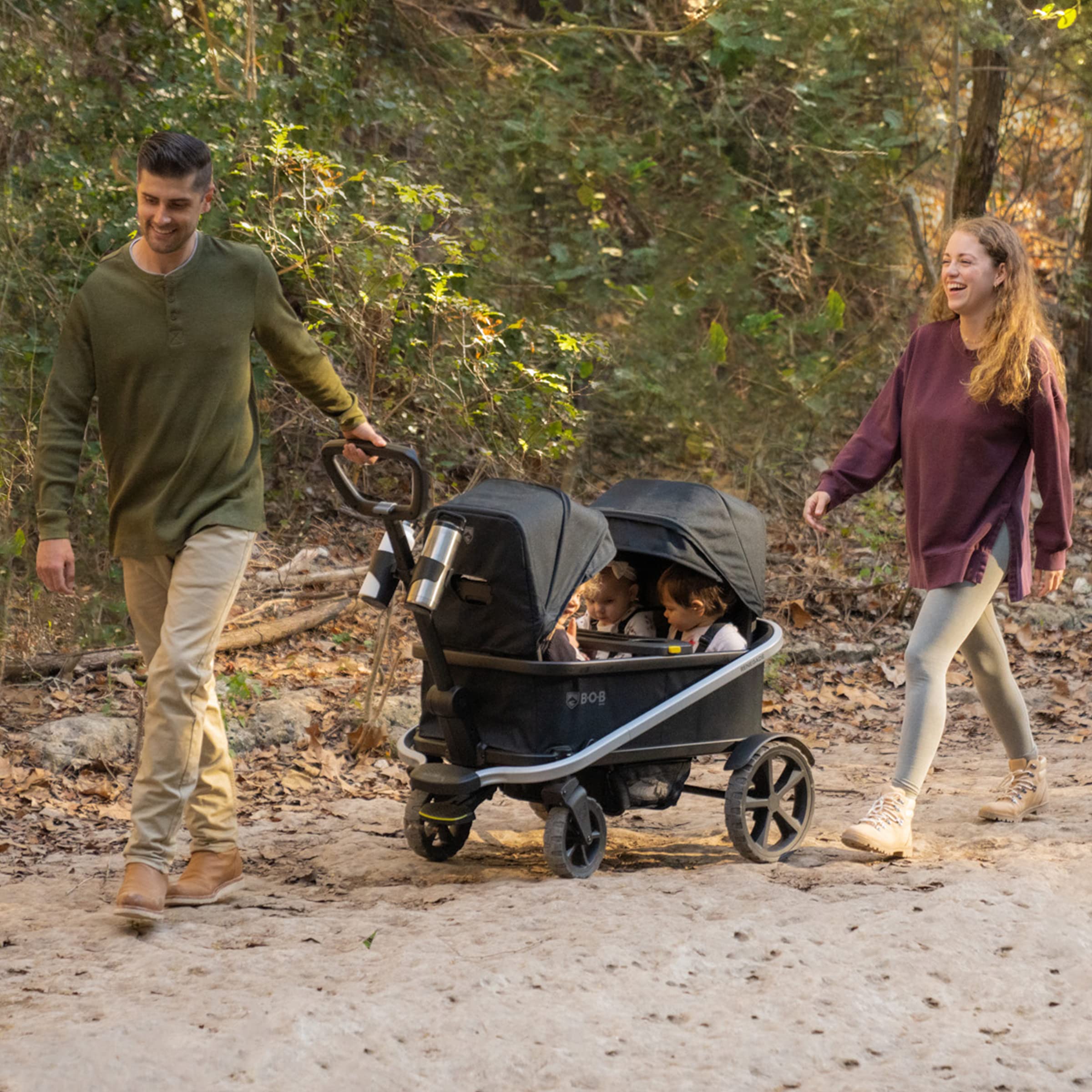 Renegade Canopy Stroller Wagon with 3 Seats, 5-Point Harness System, All-Terrain Tires
