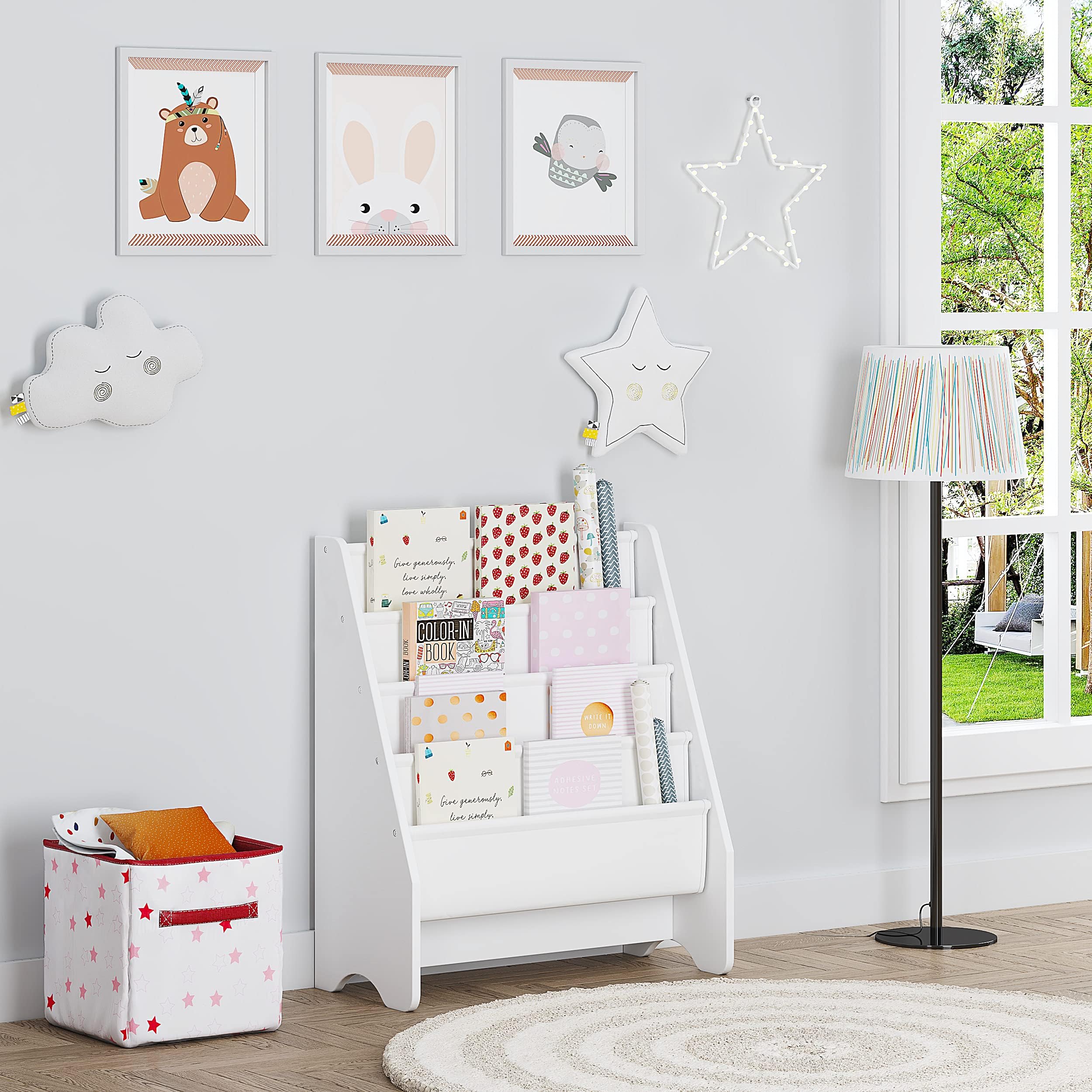 4-Tier Kids Bookshelf Storage Organizer