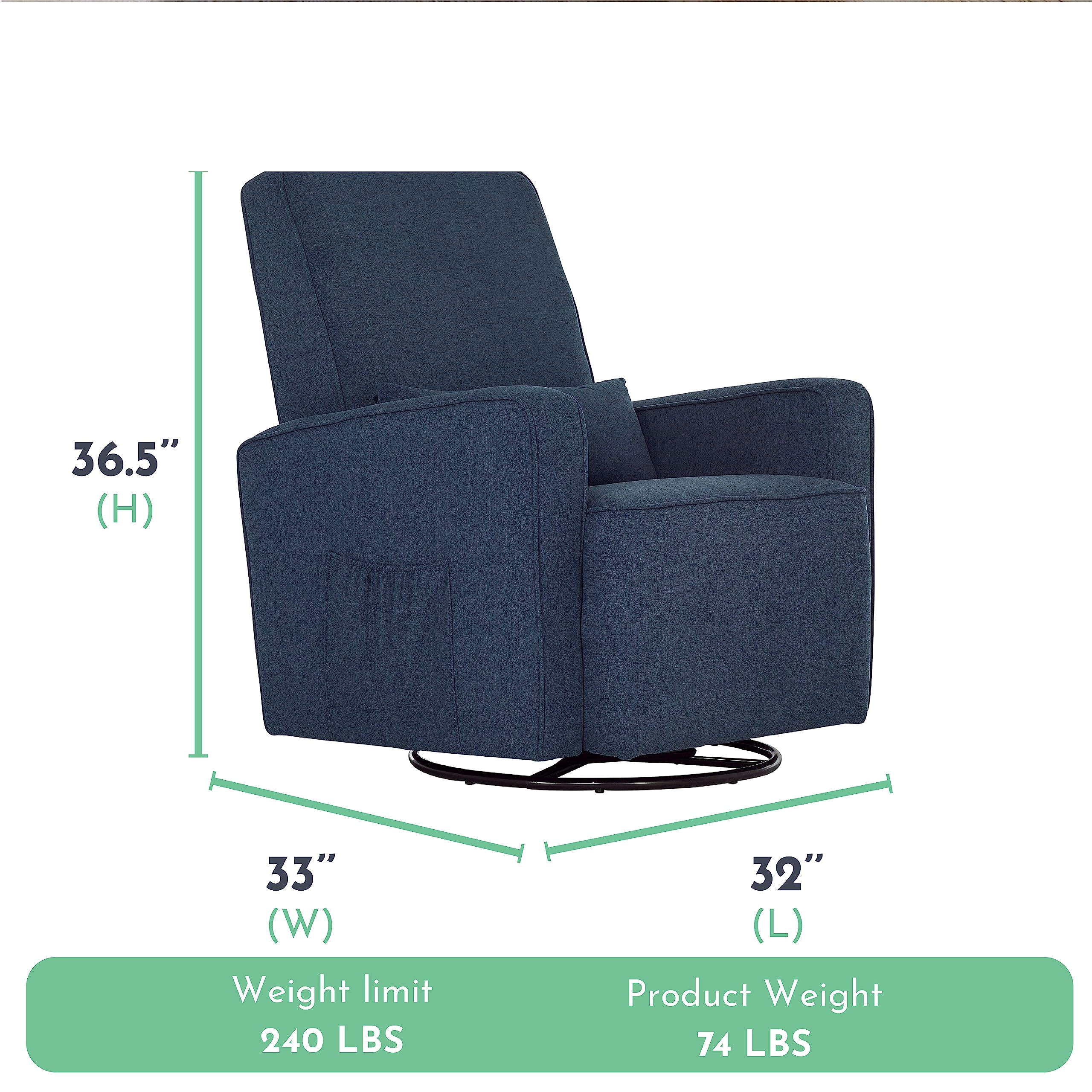 Upholstered Swivel Glider Chair for Nursery