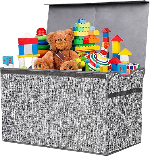 Toy Box Chest, Collapsible Sturdy Storage Bins with Lids