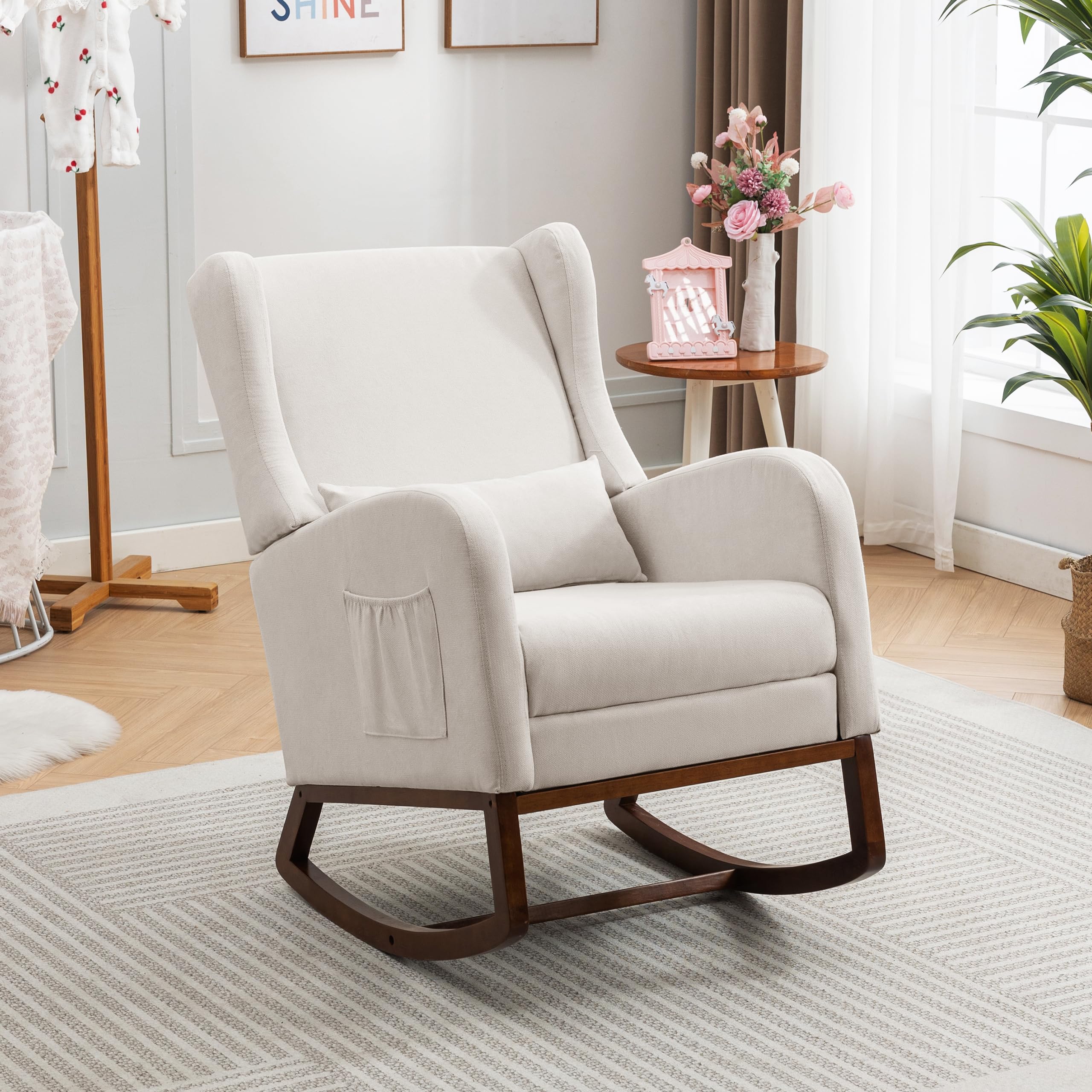 Nursery Glider Rocking Chair with Footrest