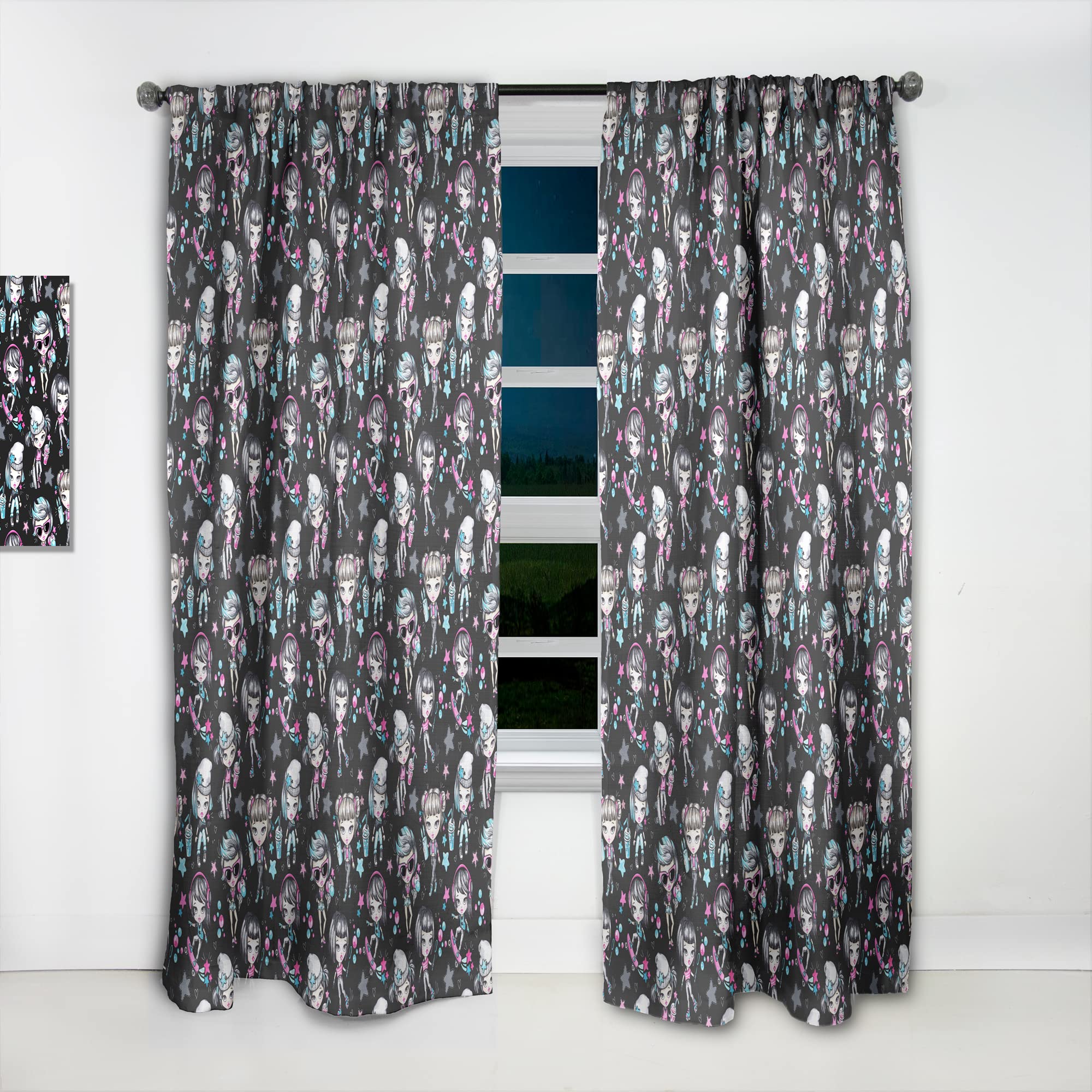 Curtains 'Fashion Teenagers Glamorous & Sport Girls' Curtains for Bedroom
