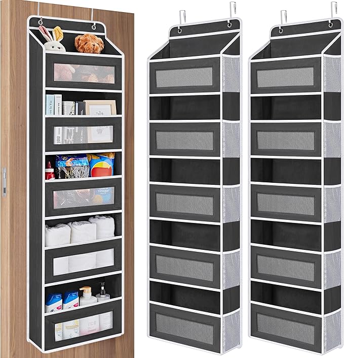 Over The Door Organizer Storage, 5 Shelf Hanging Door Organizer with 5 Large