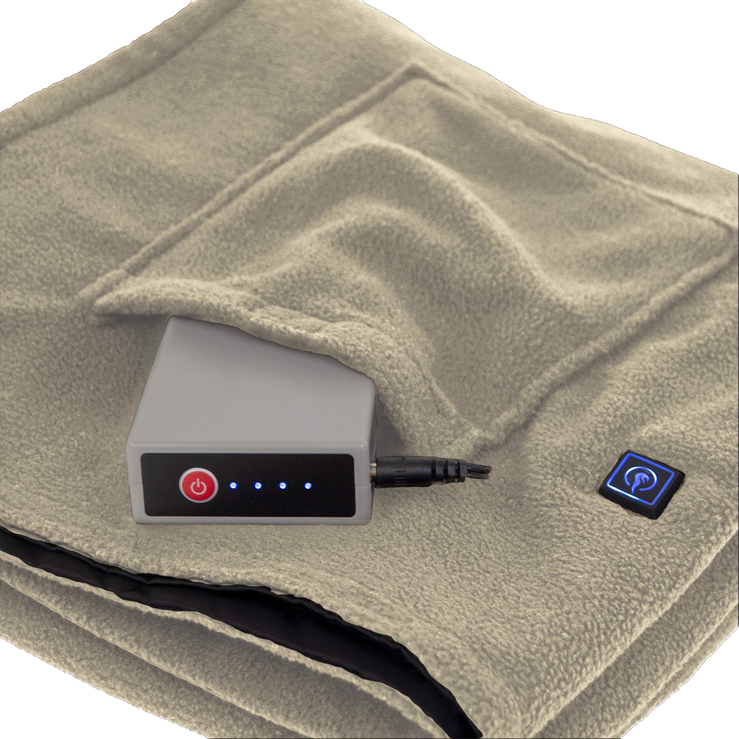 Heated Throw Blanket, Water Resistant Throw with Warming Pocket & Rechargeable Battery