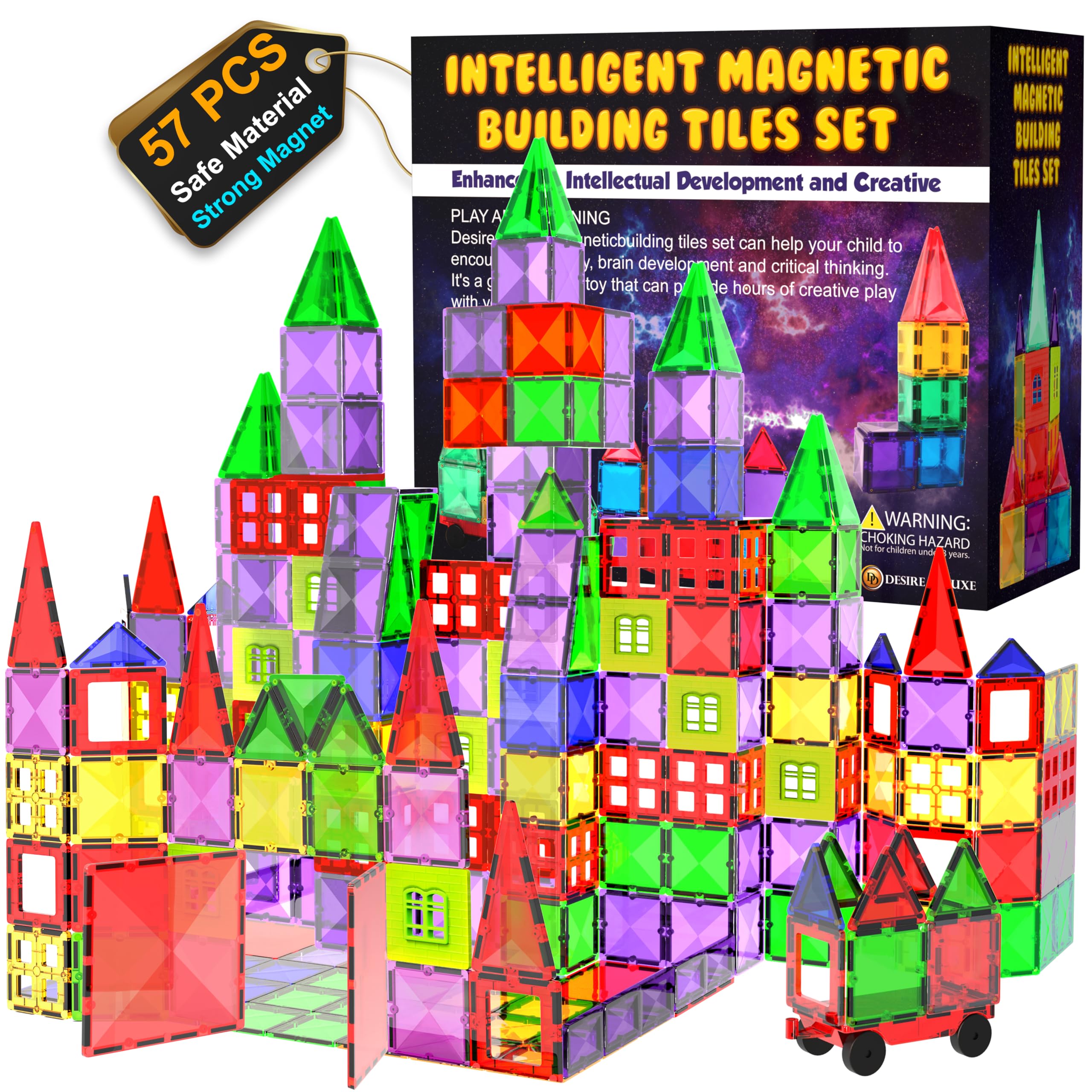Tiles Building Blocks Toy - STEM Educational Magnet Set for Kids, Creativity Preschool