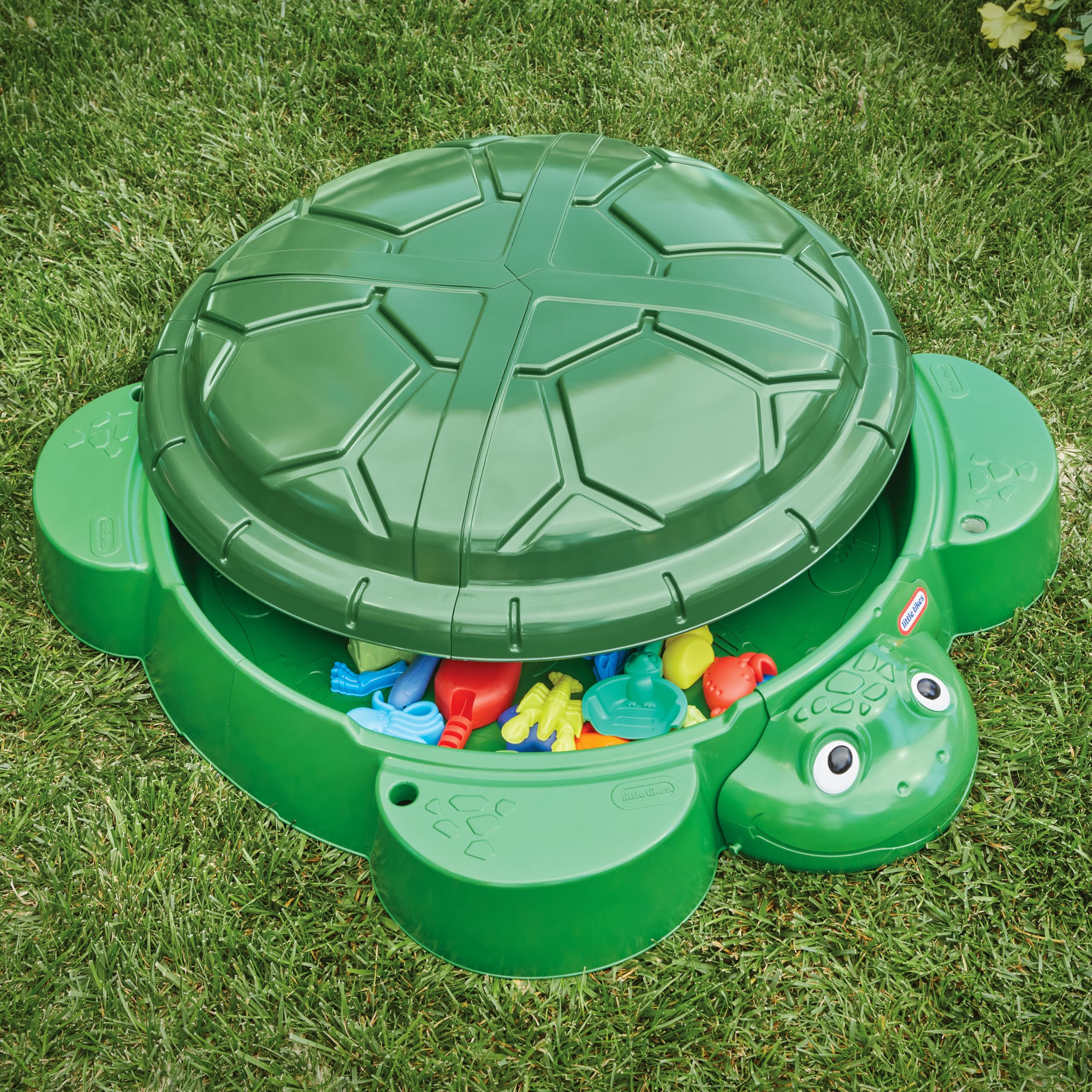 Turtle Sandbox with Lid and Seats for Kids