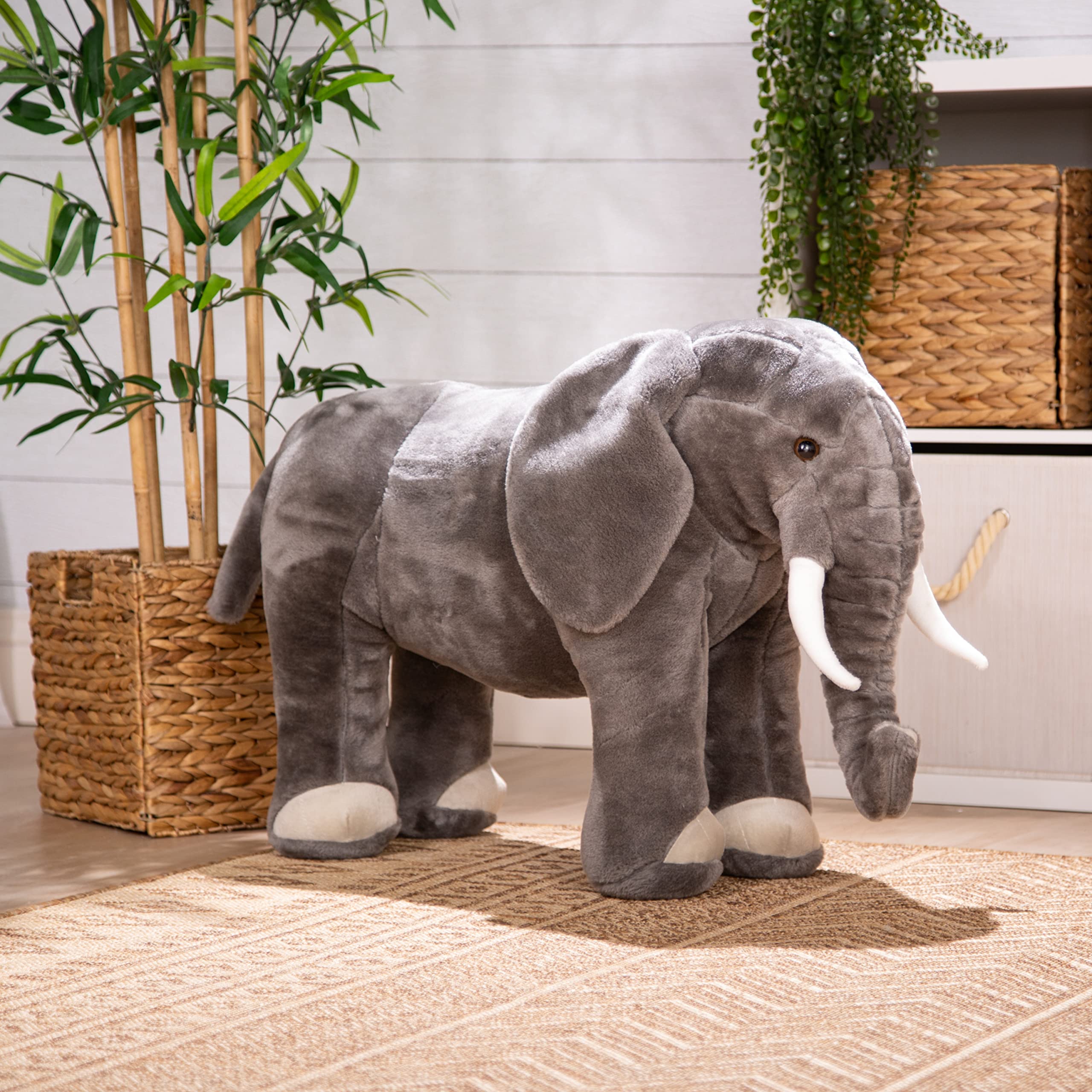 Giant Elephant - Lifelike Stuffed Animal (Over 3 feet Long)