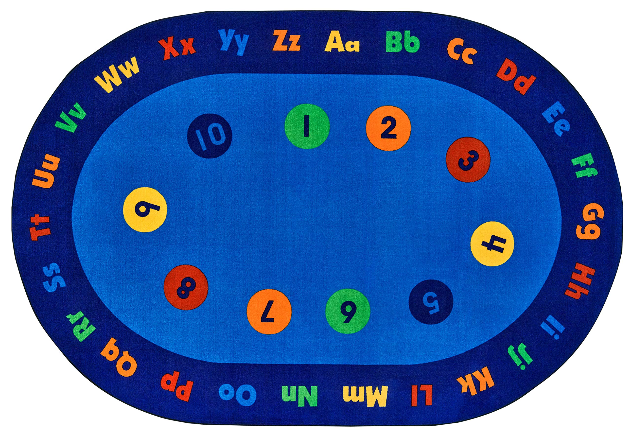 KID$Value Plus 72.98 Circletime Early Learning Classroom Rug 6ft x 9ft Oval Blue