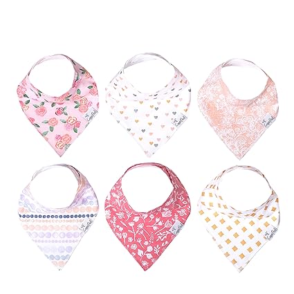 6 Pack Soft Cotton Baby Bibs for Drooling and Teething