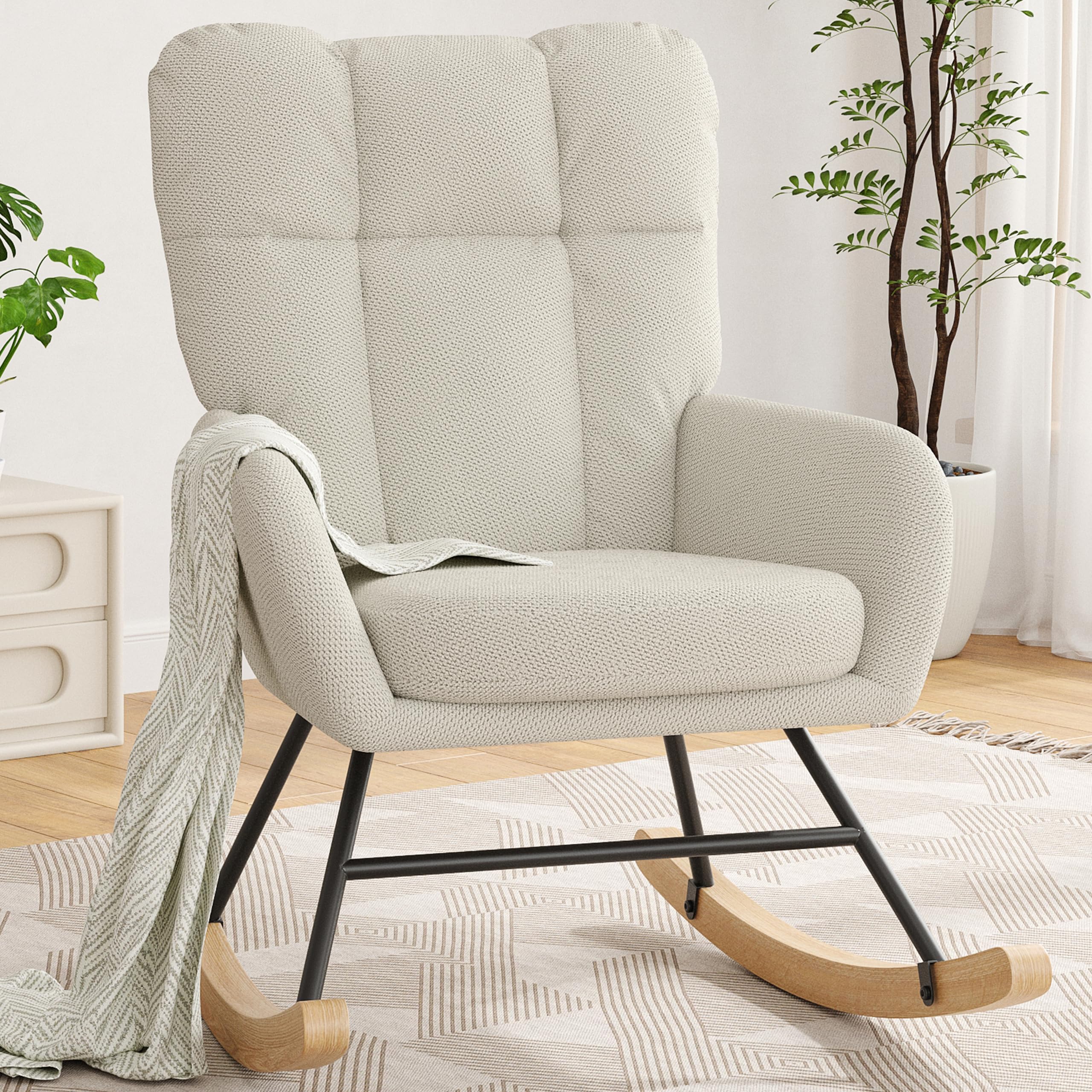 Teddy Nursery Rocking Chair with High Back Support