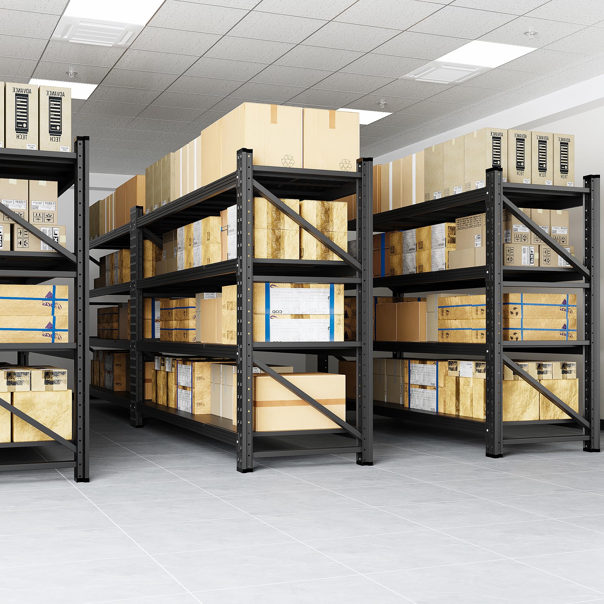 5000LBS Storage Shelves, 71" W Heavy Duty Garage Shelving Unit