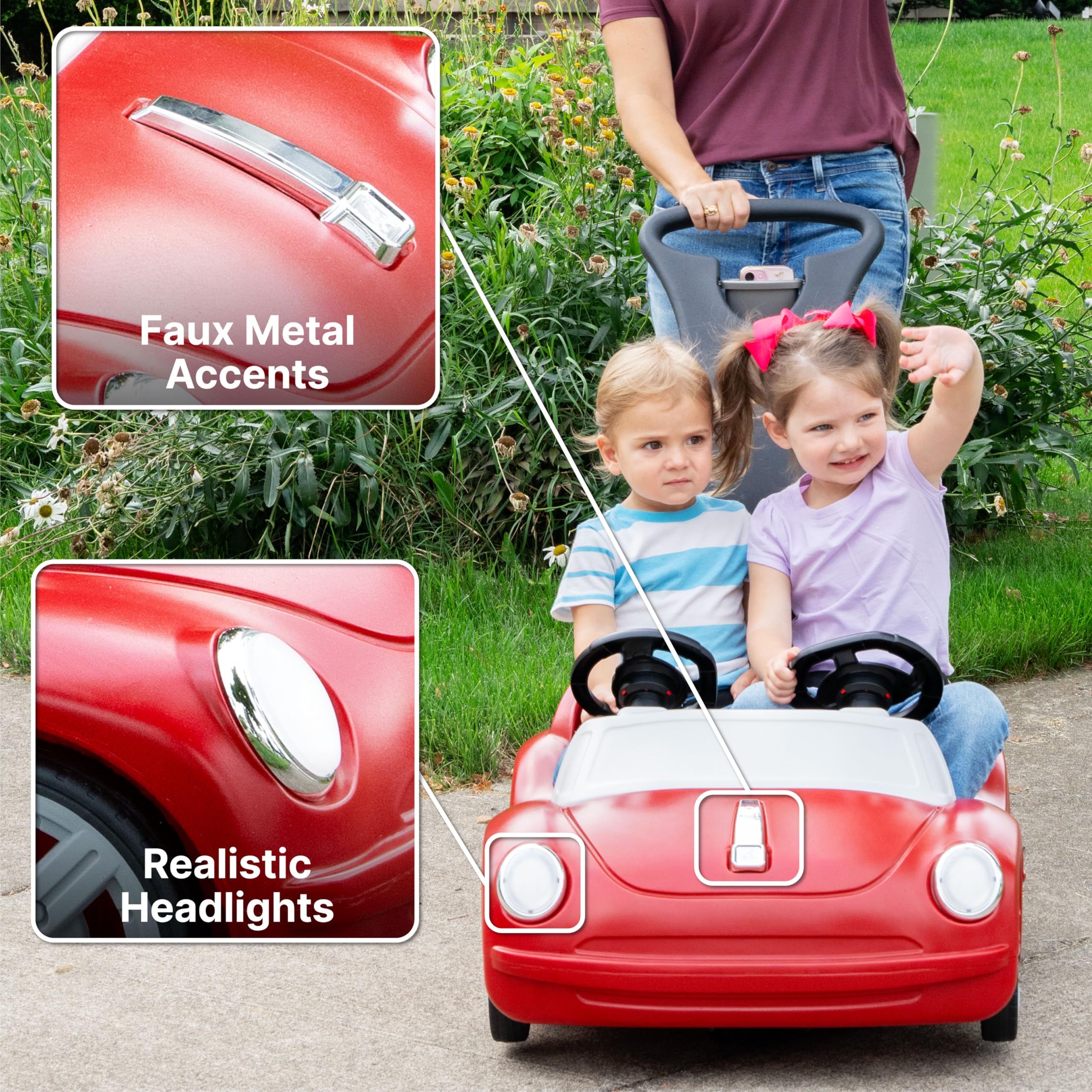 Side-by-Side Push Around Roadster for Toddlers