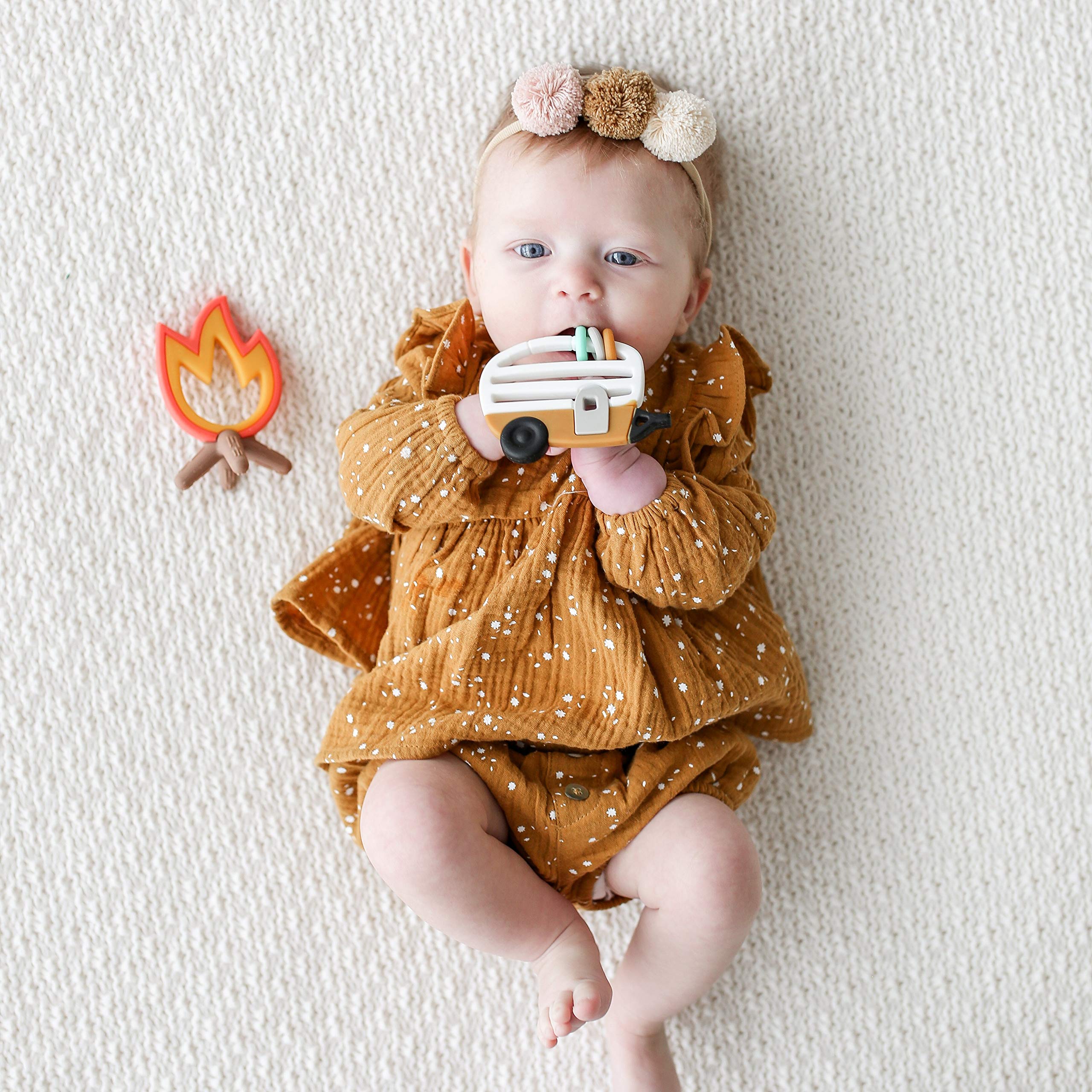 Little Animal Memory Book & Camper Baby Teether