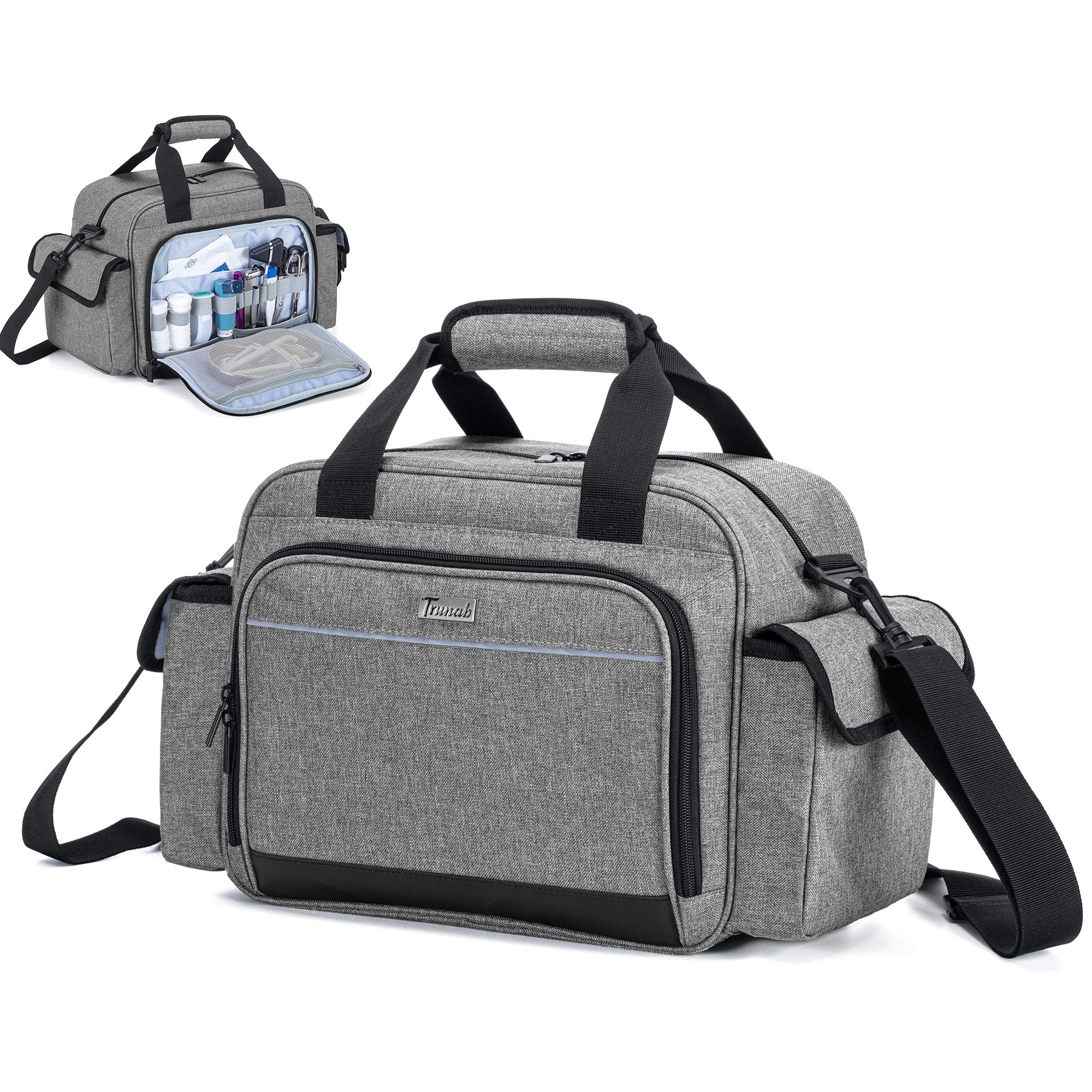 Home Health Nurse Bag Empty, Portable Medical Supplies Shoulder Bag for Hospice