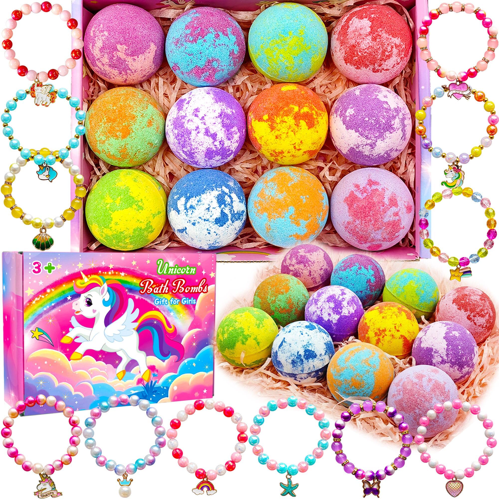 Bath Bombs for Girls Kids with Toys Surprise Jewelry Inside Gift for Girls