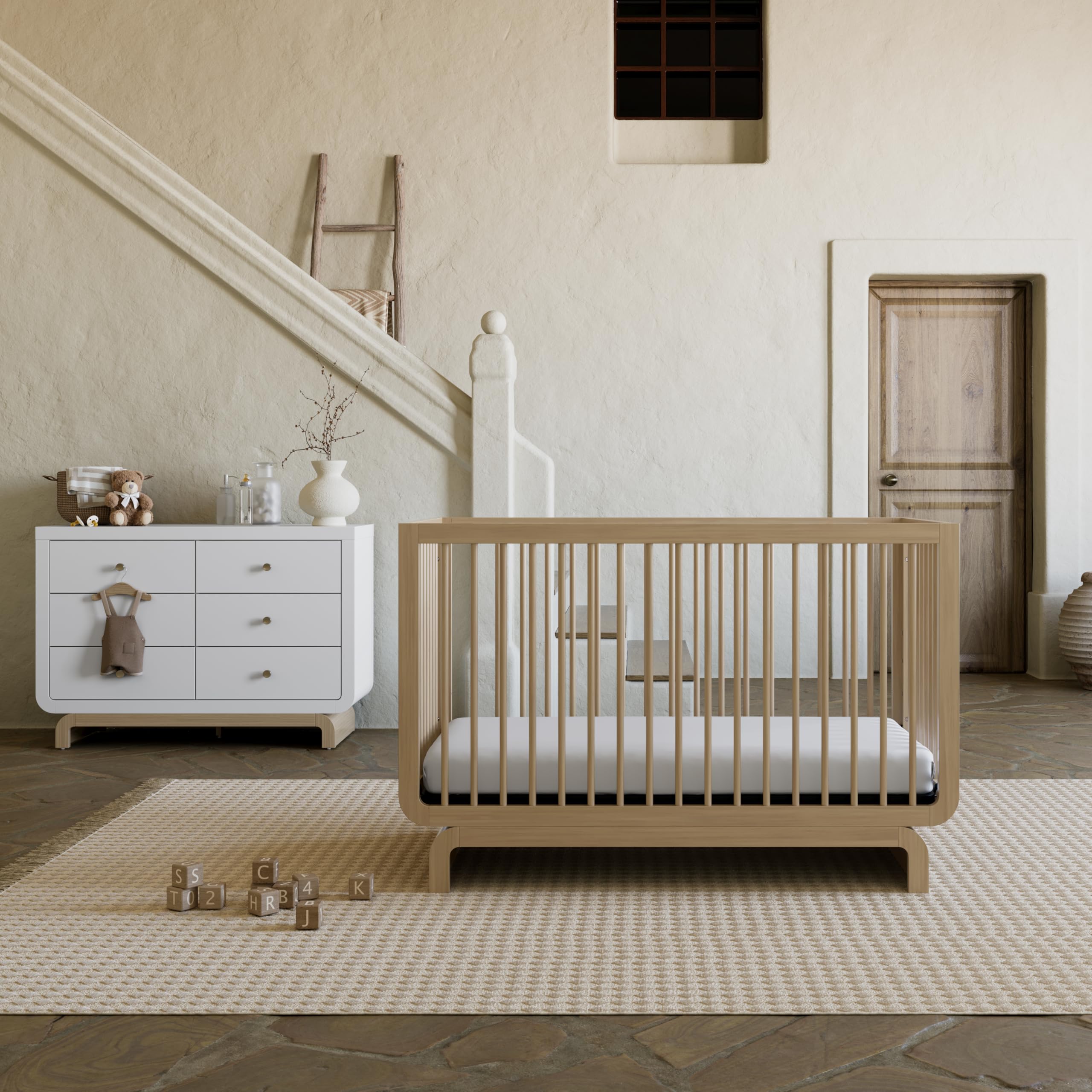 Santorini 6 Drawer Double Dresser (White with Driftwood)
