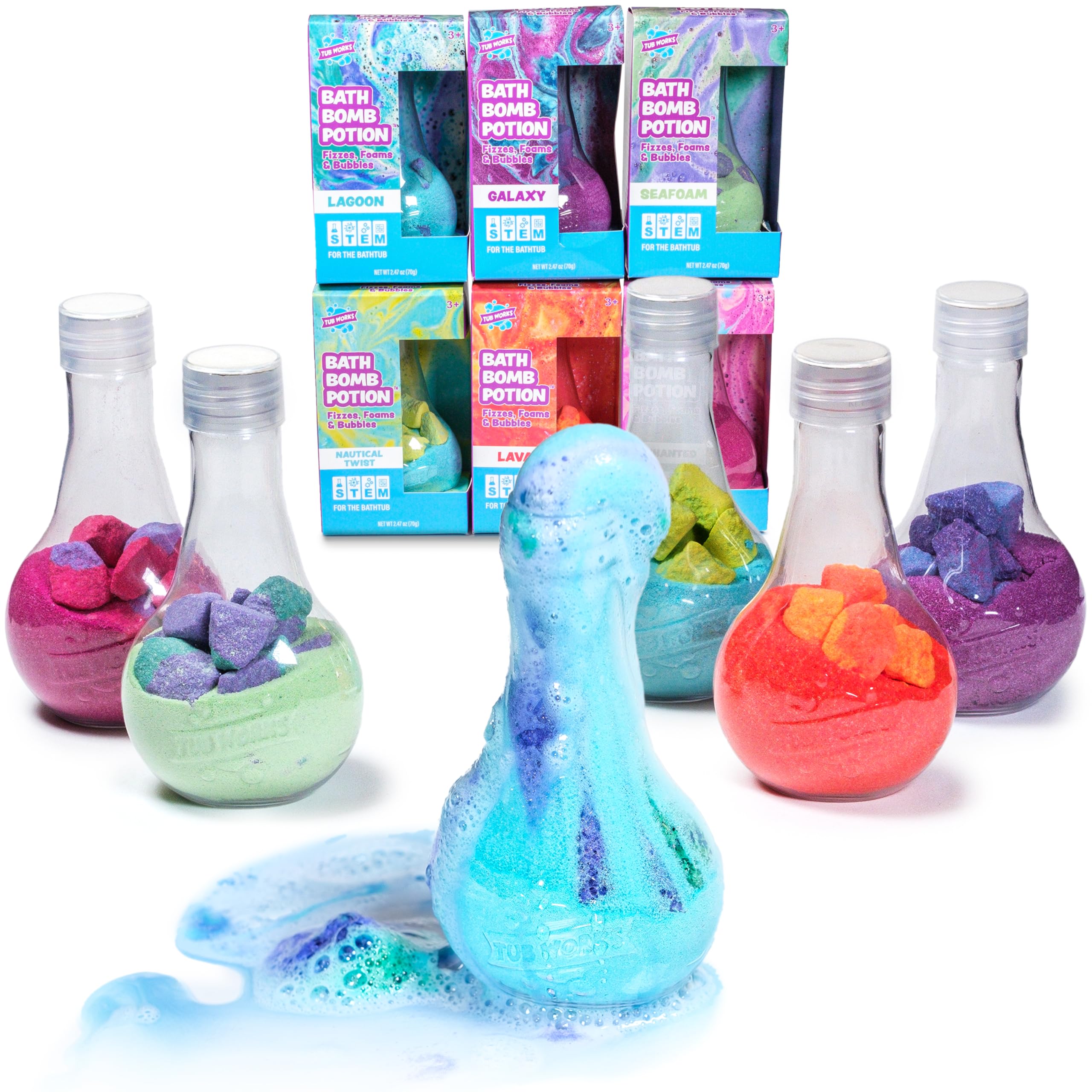 Kids Bath Bomb Potion™ Bath Toy, Variety 6 Pack | Nontoxic | Fizzes, Foams & Bubbles