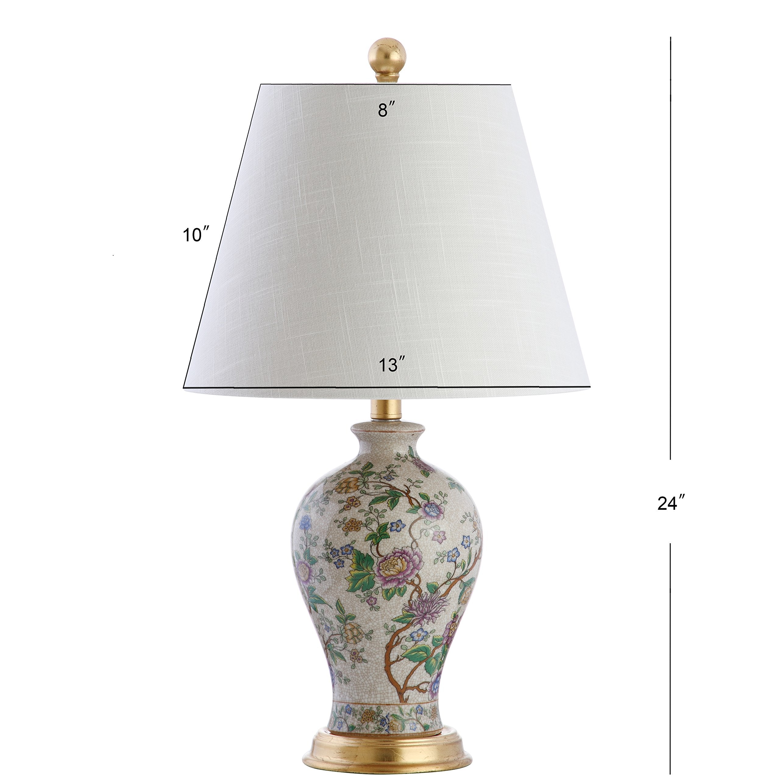 Grace 24" Floral LED Table Lamp Classic Cottage Bedside Desk