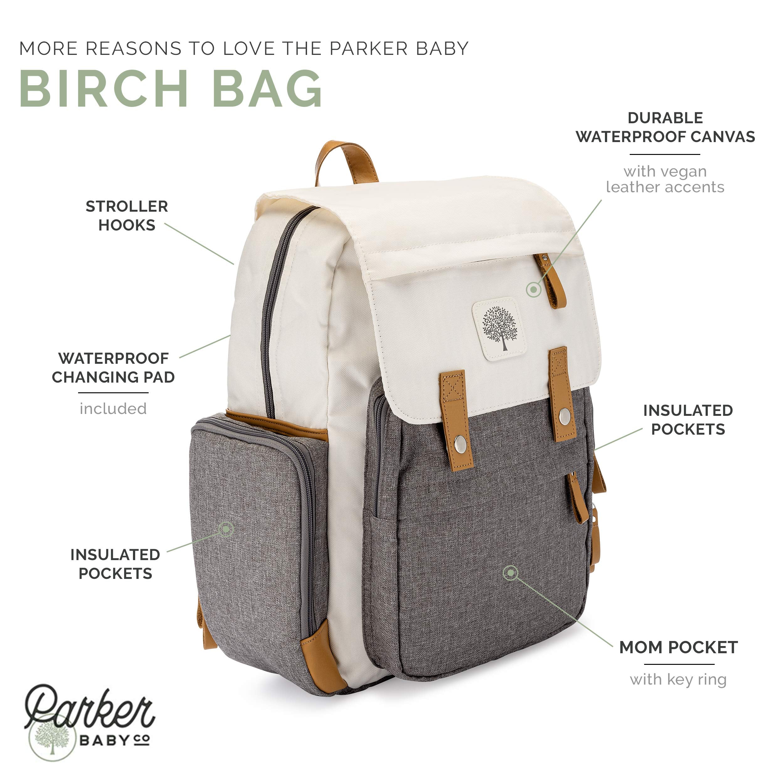 Baby Diaper Backpack - Large Diaper Bag with Insulated Pockets
