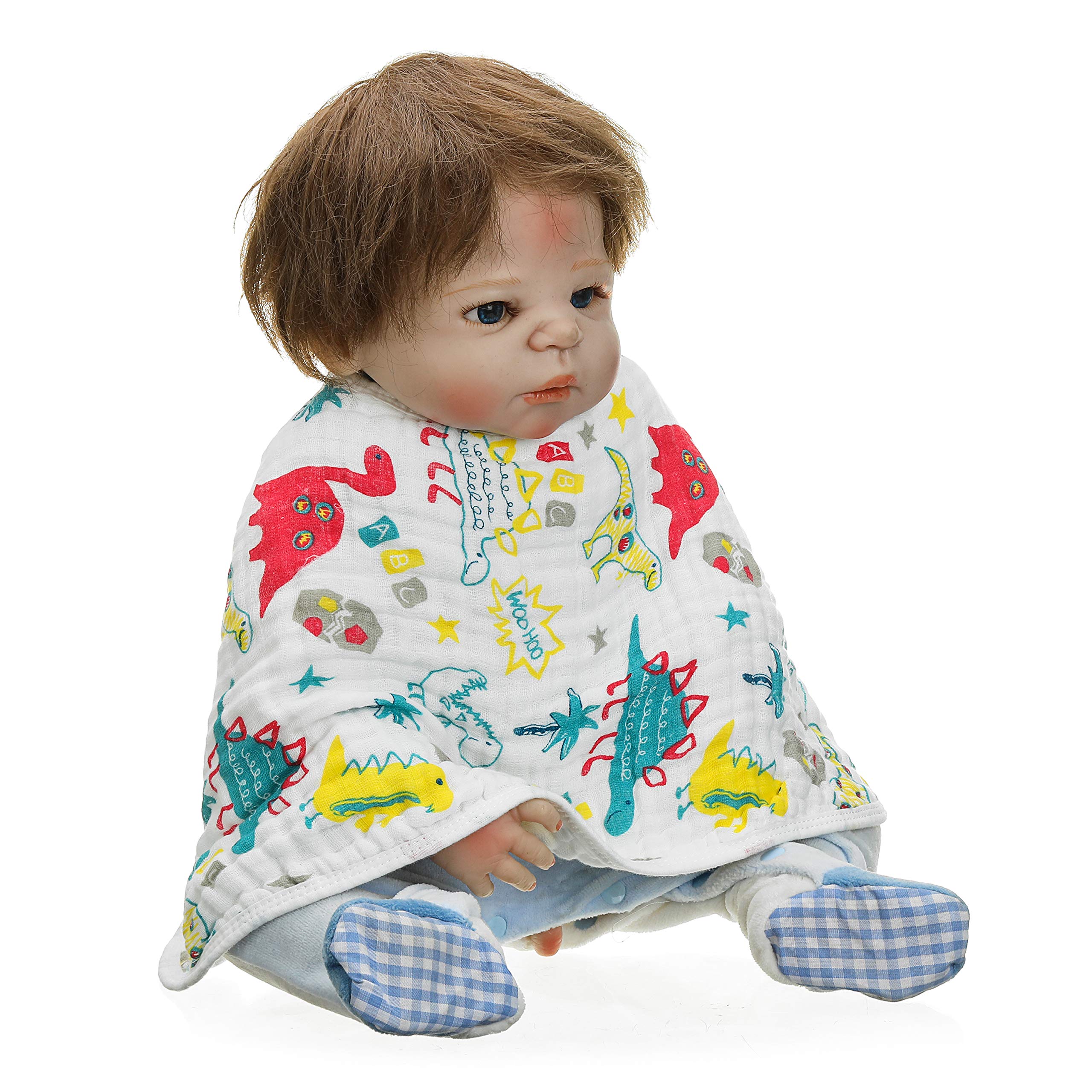 Muslin Burp Cloths Baby Burping Bibs 100% Organic Cotton 5-Pack Large