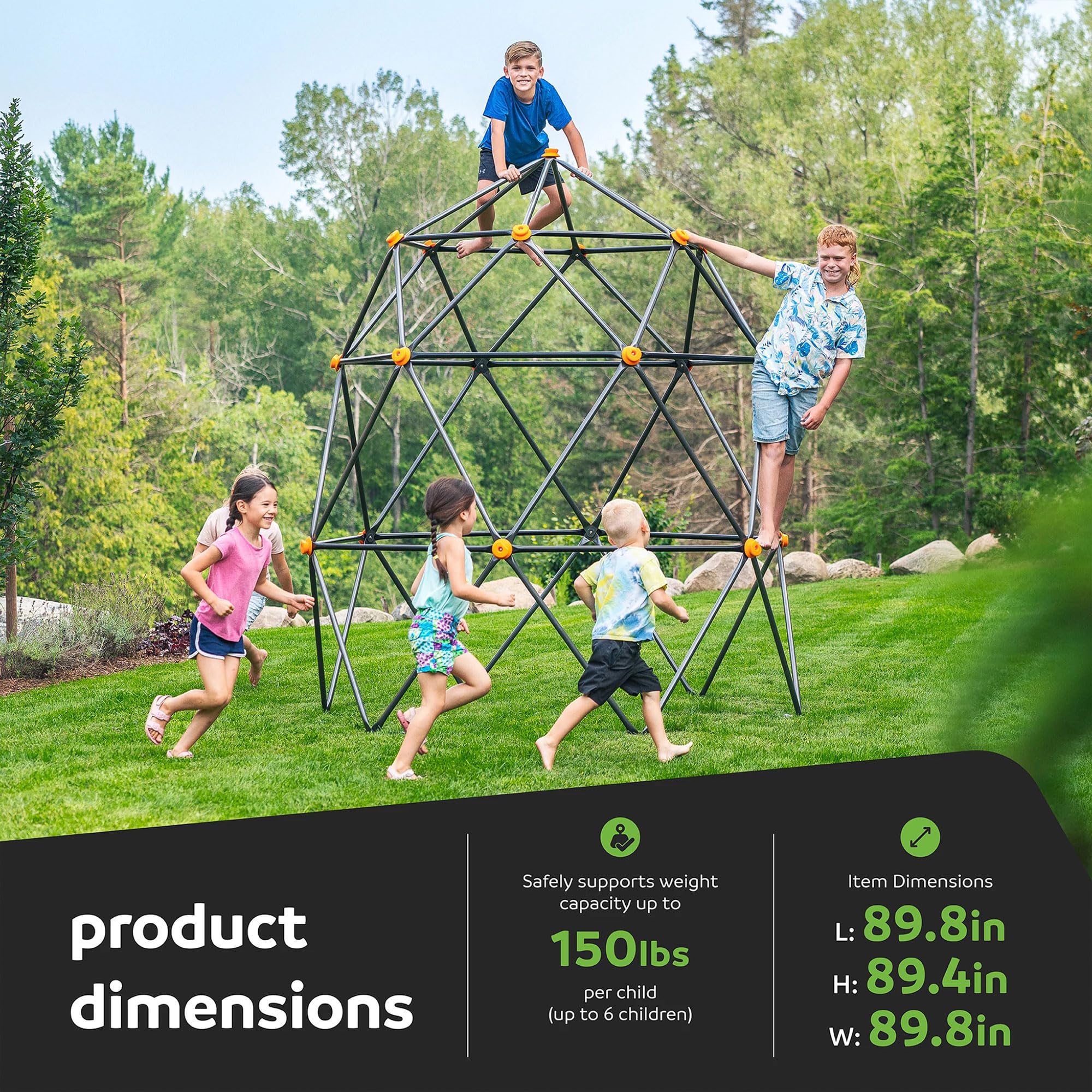 Climbing Dome Outdoor Play Structure 7.5ft Metal Playground Equipment
